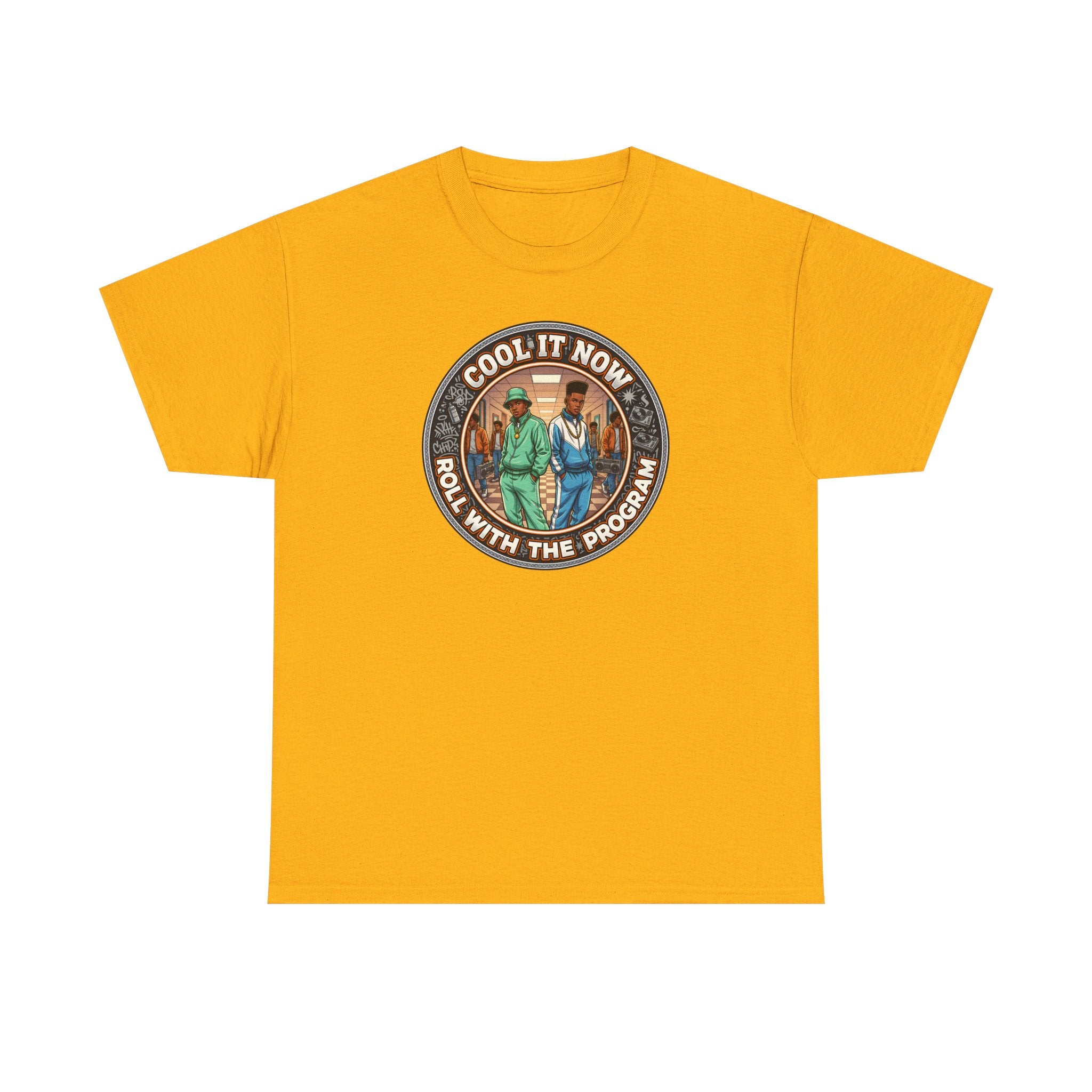 Cool It Now Tee — "Cool It Now Roll With The Program" Vintage Patch Graphic T-Shirt