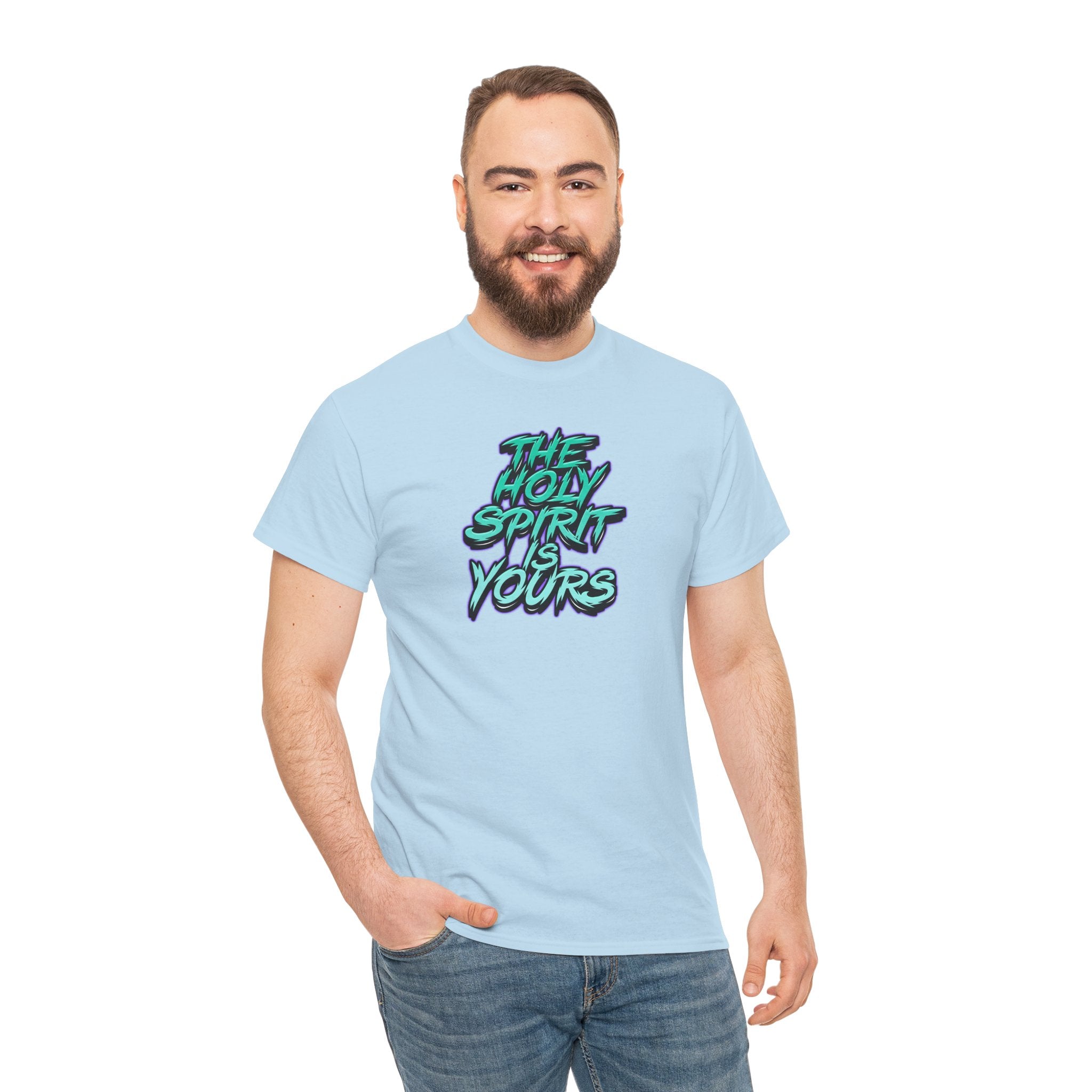 T-Shirt — "The Holy Spirit Yours" Retro Script Faith Tee