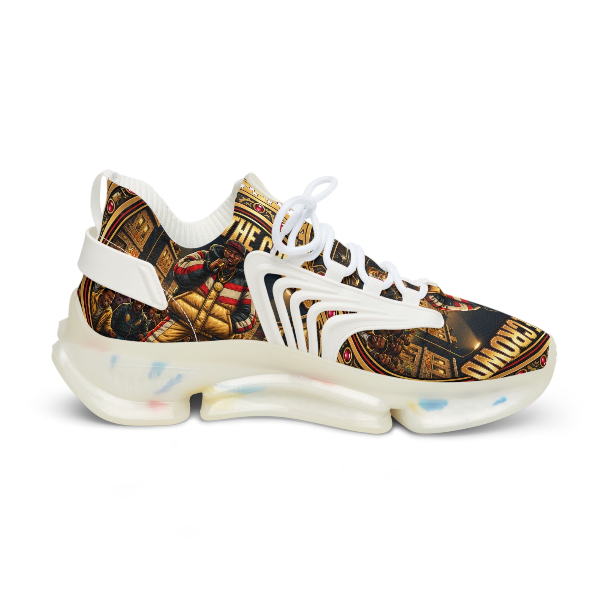 Men's Mesh Sneakers — 'Rock the Crowd' Graphic Athletic Shoes