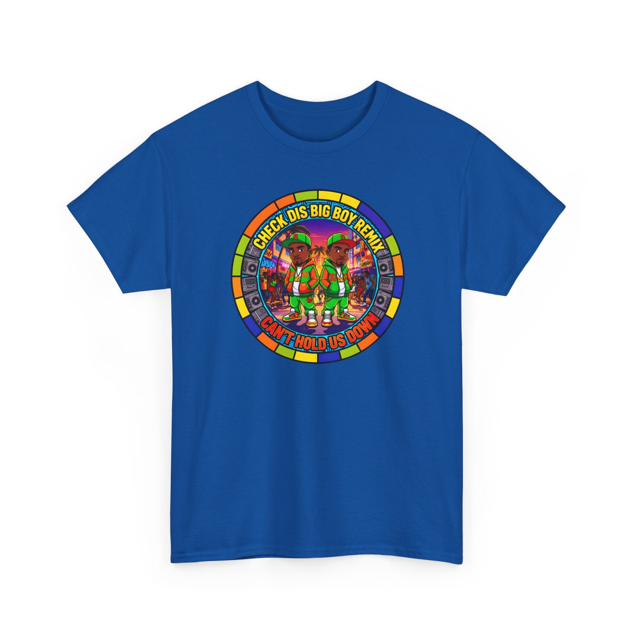 T-Shirt — "Check Dis Big Boy Remix" Colorful Cartoon Grap6hic Tee