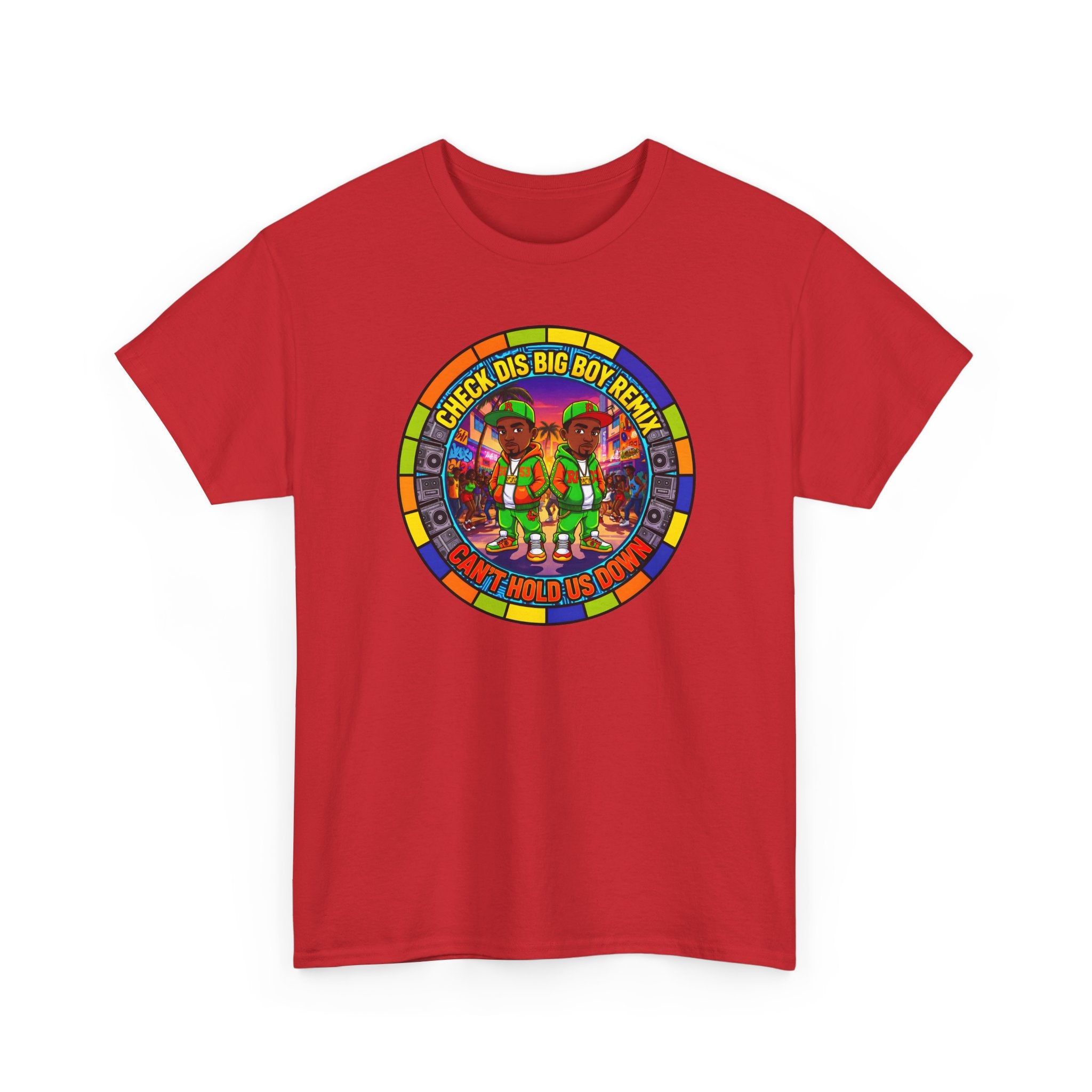 T-Shirt — "Check Dis Big Boy Remix" Colorful Cartoon Grap6hic Tee