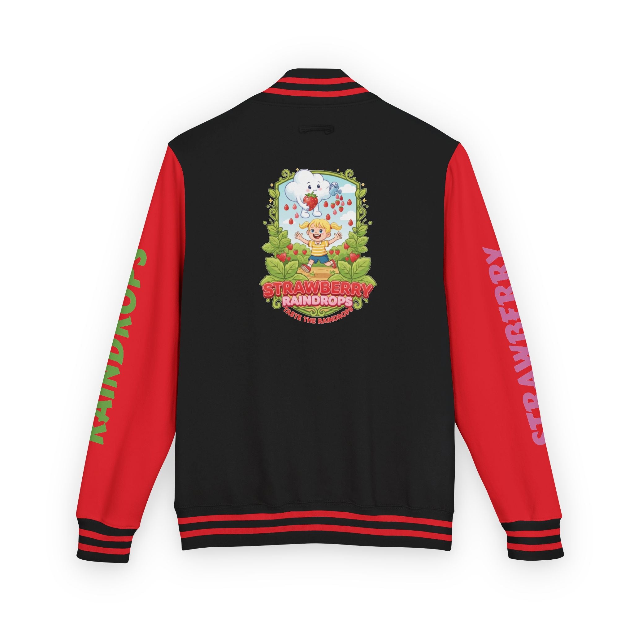Letterman Jacket —"Strawberry Raindrops" Back Patch