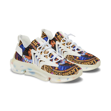 Women's Mesh Sneakers — Colorful Folklore Print Athletic Shoes