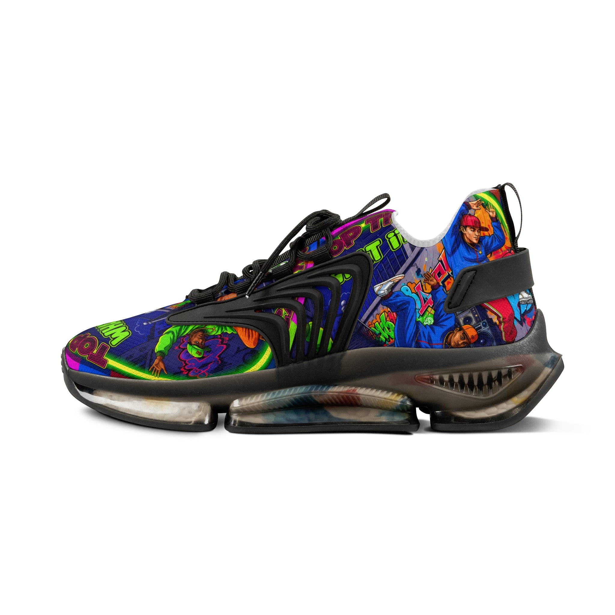 Men's Mesh Sneakers — " Top That What It Is" Colorful Comic Pop Art Graphic Athletic Shoes