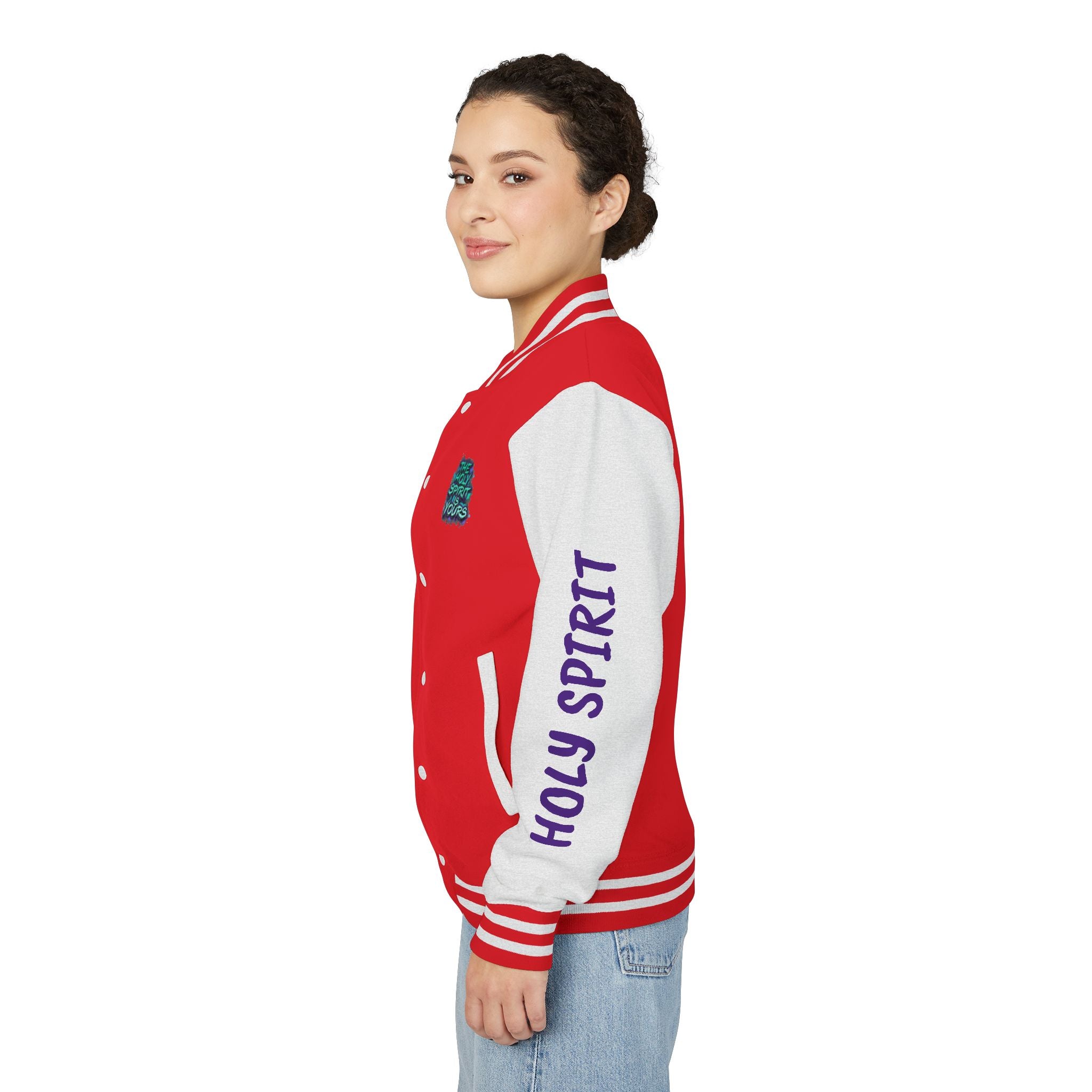 Letterman Jacket — "The Holy Spirit Is Yours" Graphic