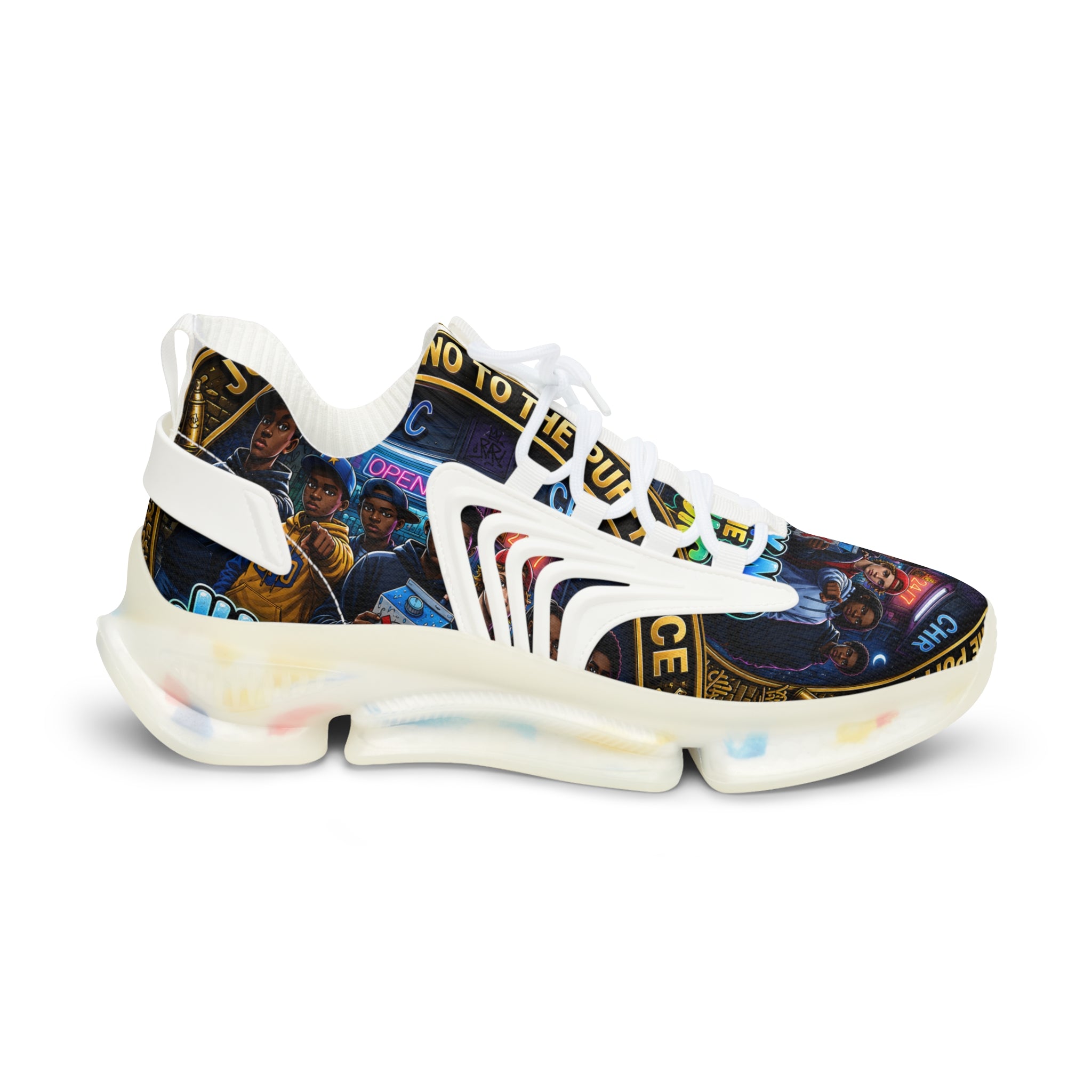 Mesh Sneakers — "Just Say No To The Puffy Juice"" Graphic Runner