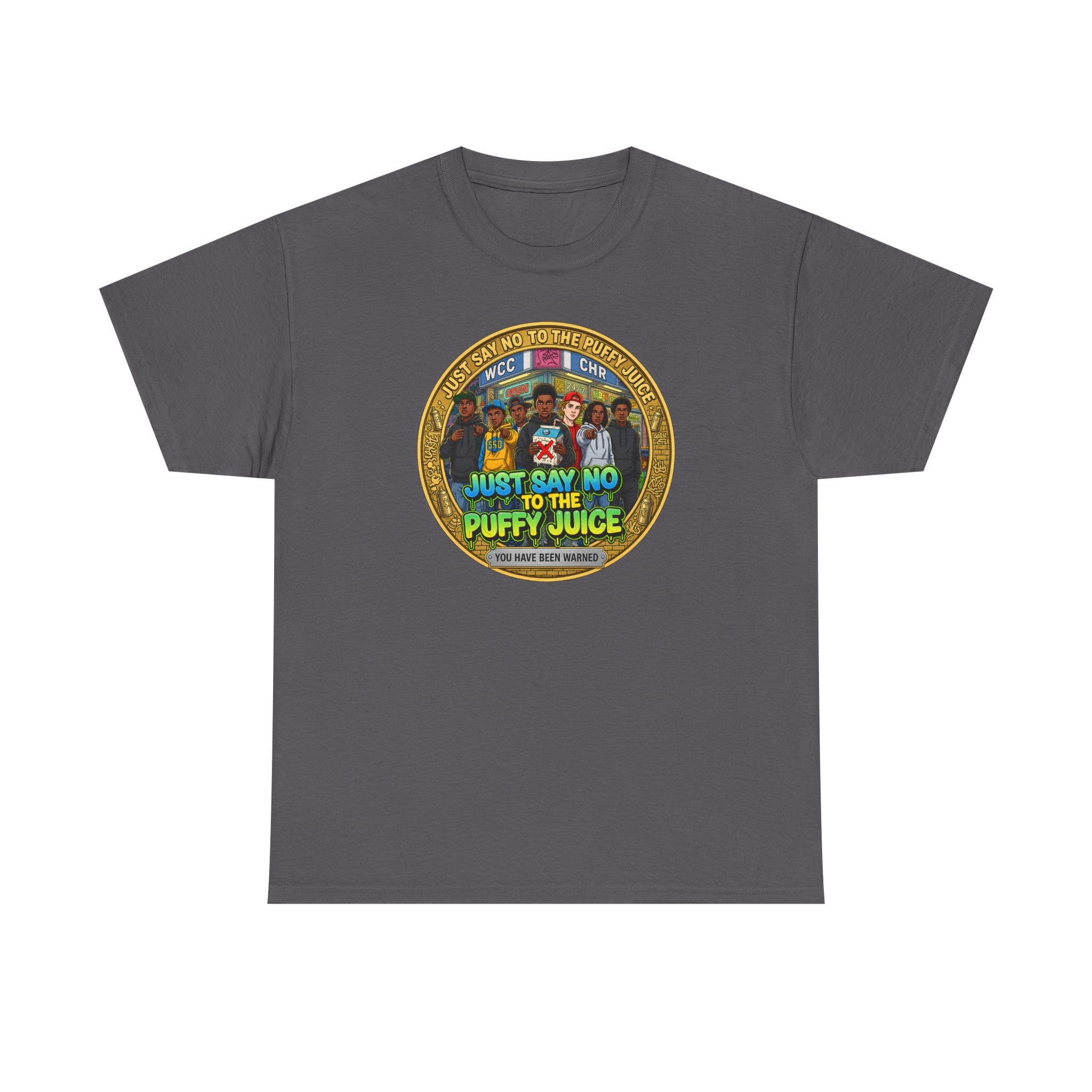 T-Shirt — "Just Say No to the Puffy Juice" Retro Anti-Vape Graphic Tee