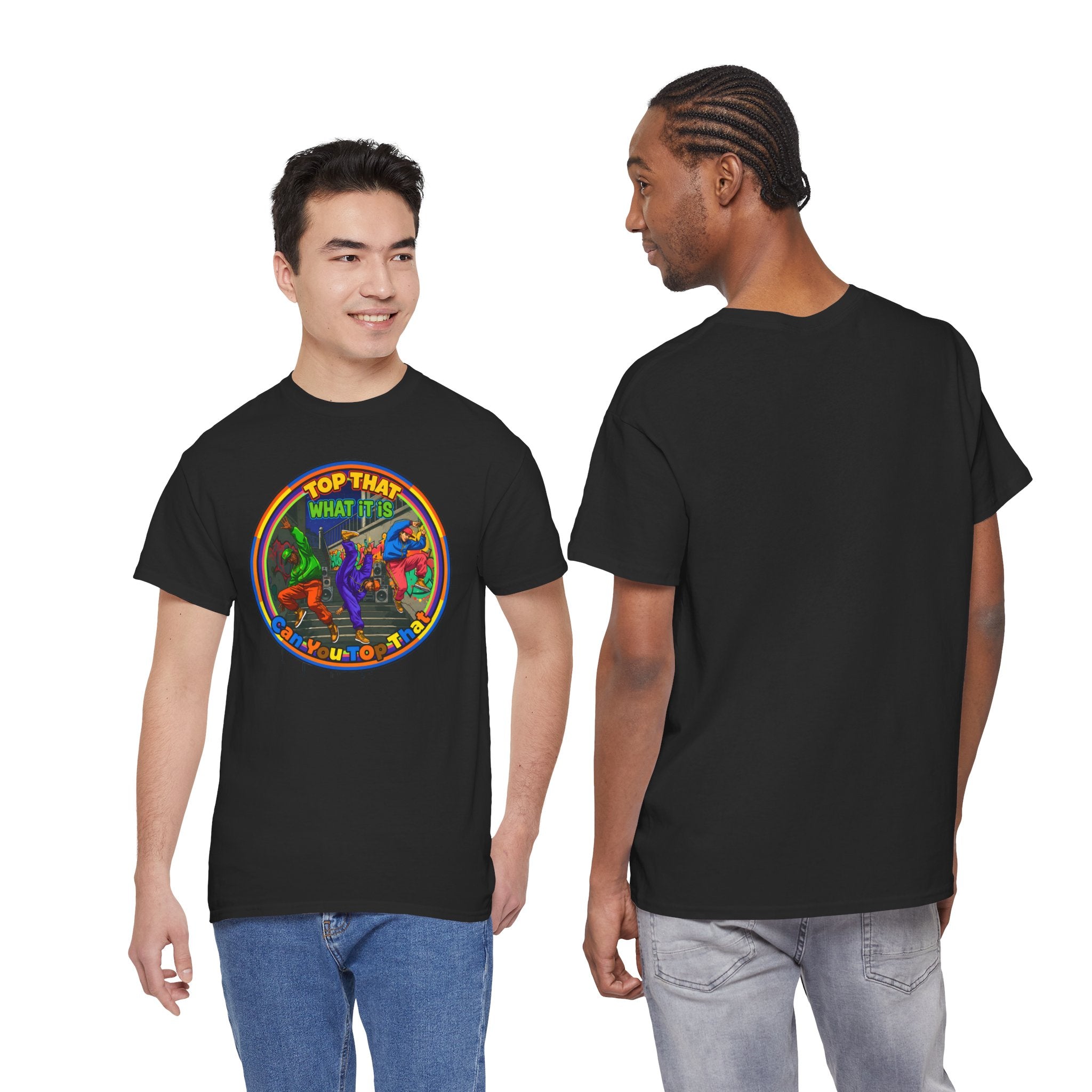Retro  Tee — "Top That What It Is" Graphic Cotton Shirt