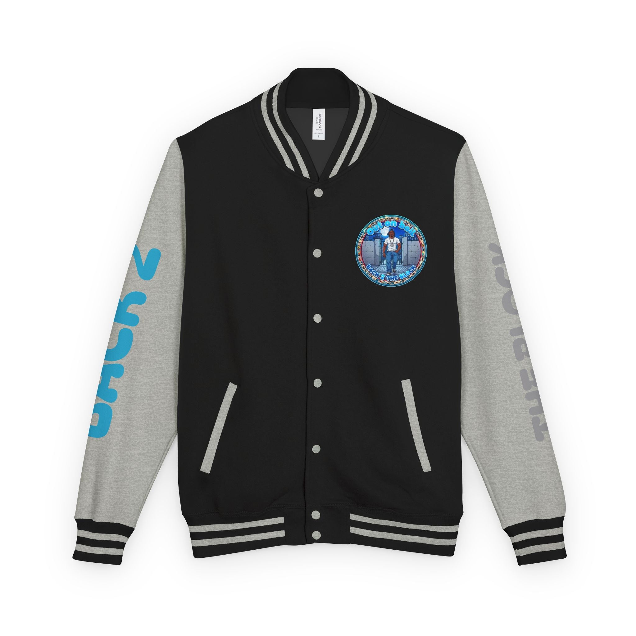Letterman Jacket — 'Back 2 The Block' Retro Streetwear Patch Jacket
