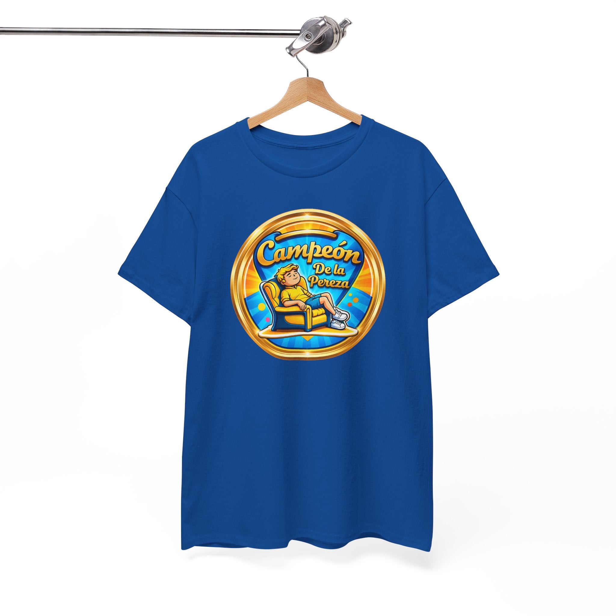 "Campeón De La Pereza" Tee — Gold Badge Adventure T‑Shirt