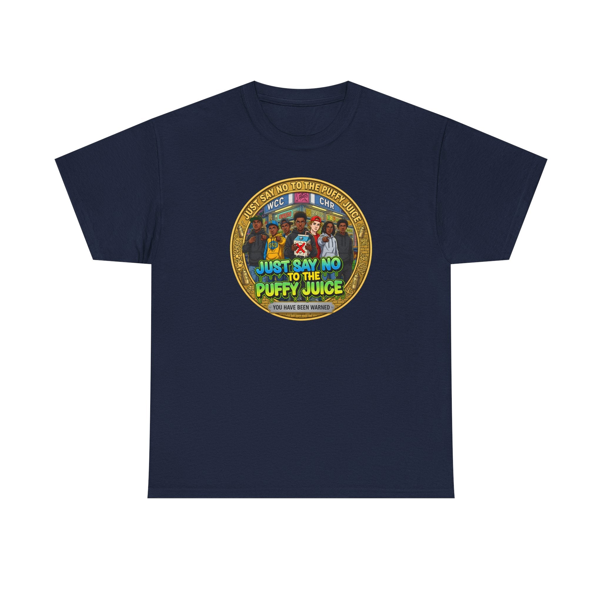 T-Shirt — "Just Say No to the Puffy Juice" Retro Anti-Vape Graphic Tee