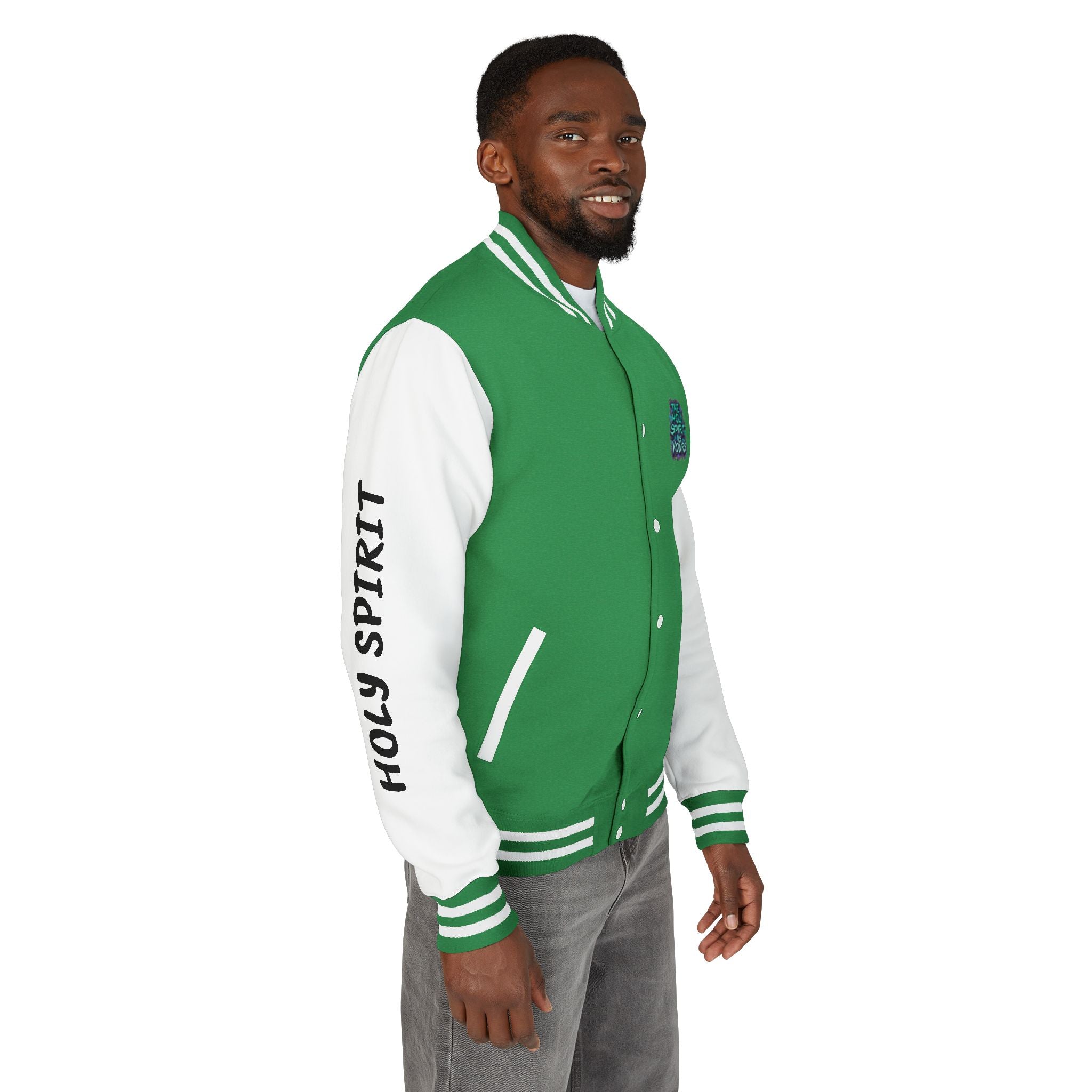 Letterman Jacket — "The Holy Spirit Is Yours" Graphic