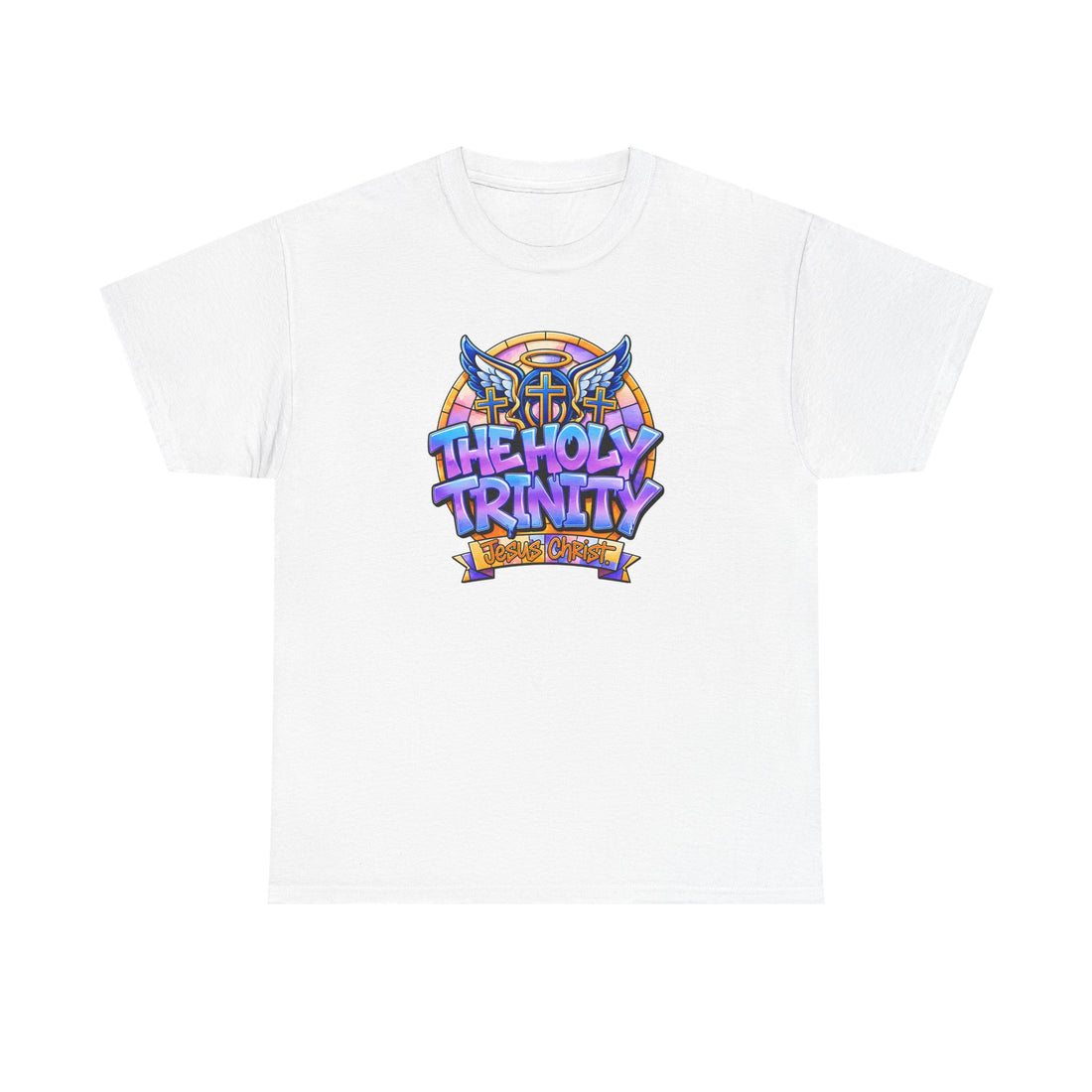 T-Shirt — 'The Holy Trinity' Colorful Vintage Crest Christian Tee