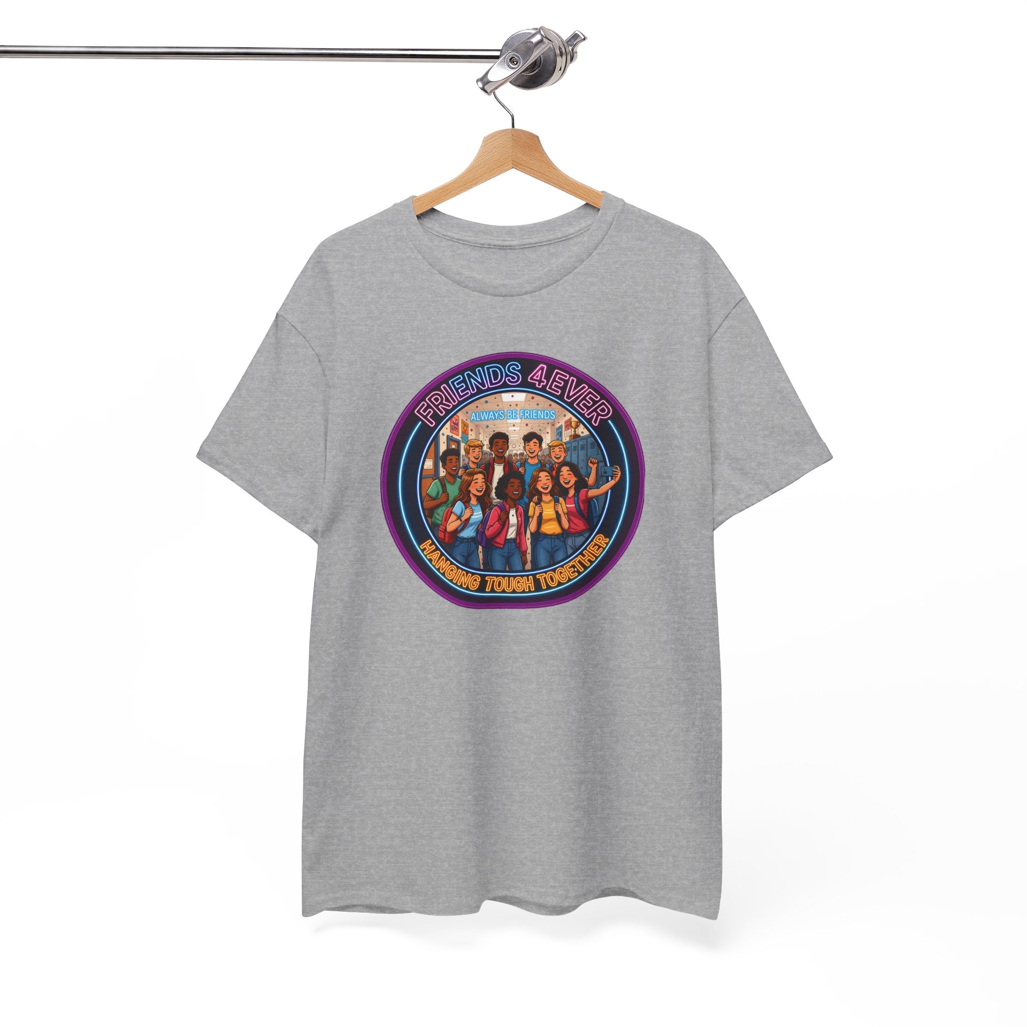 Graphic Tee — Retro Group Illustration "Friends Forever"