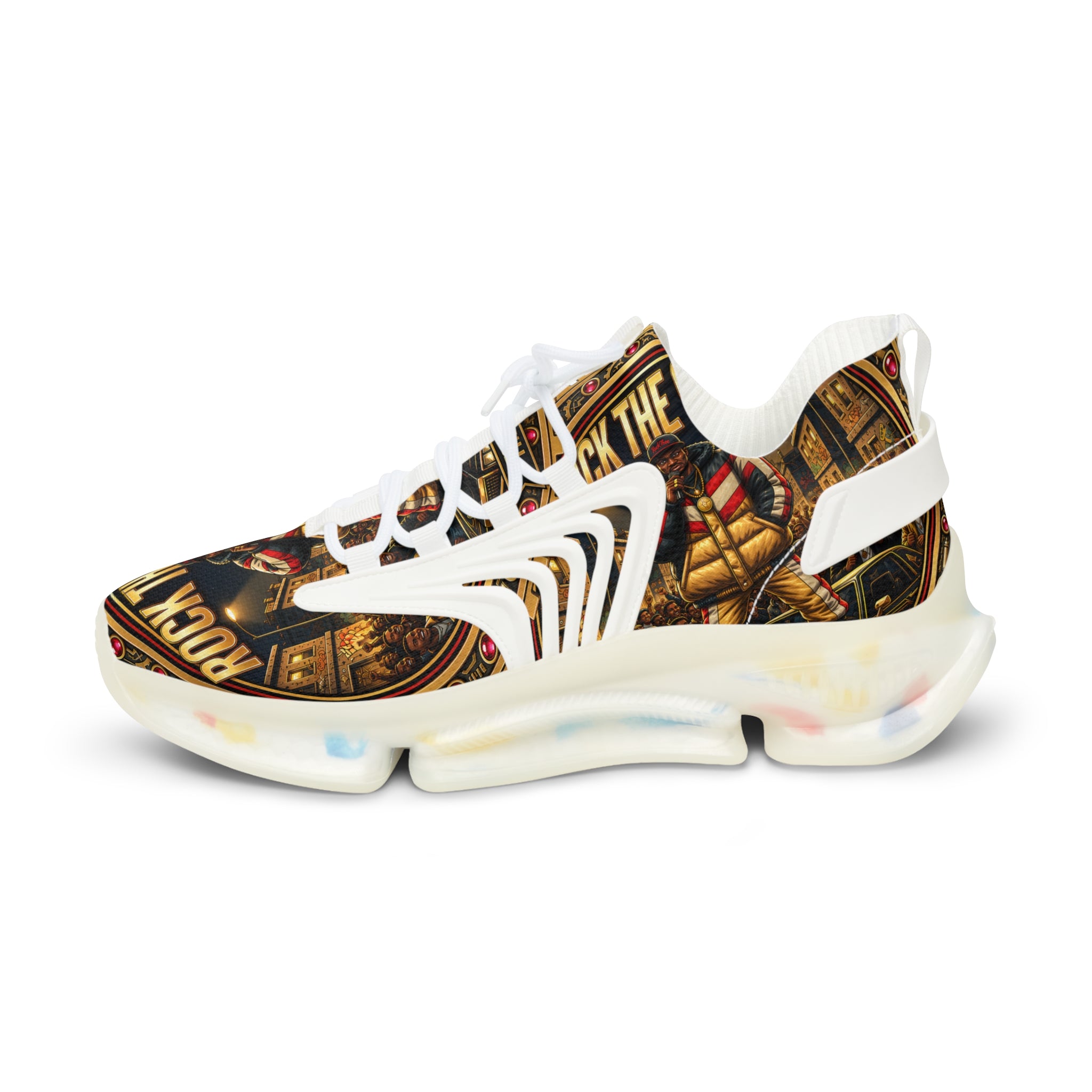 Men's Mesh Sneakers — 'Rock the Crowd' Graphic Athletic Shoes