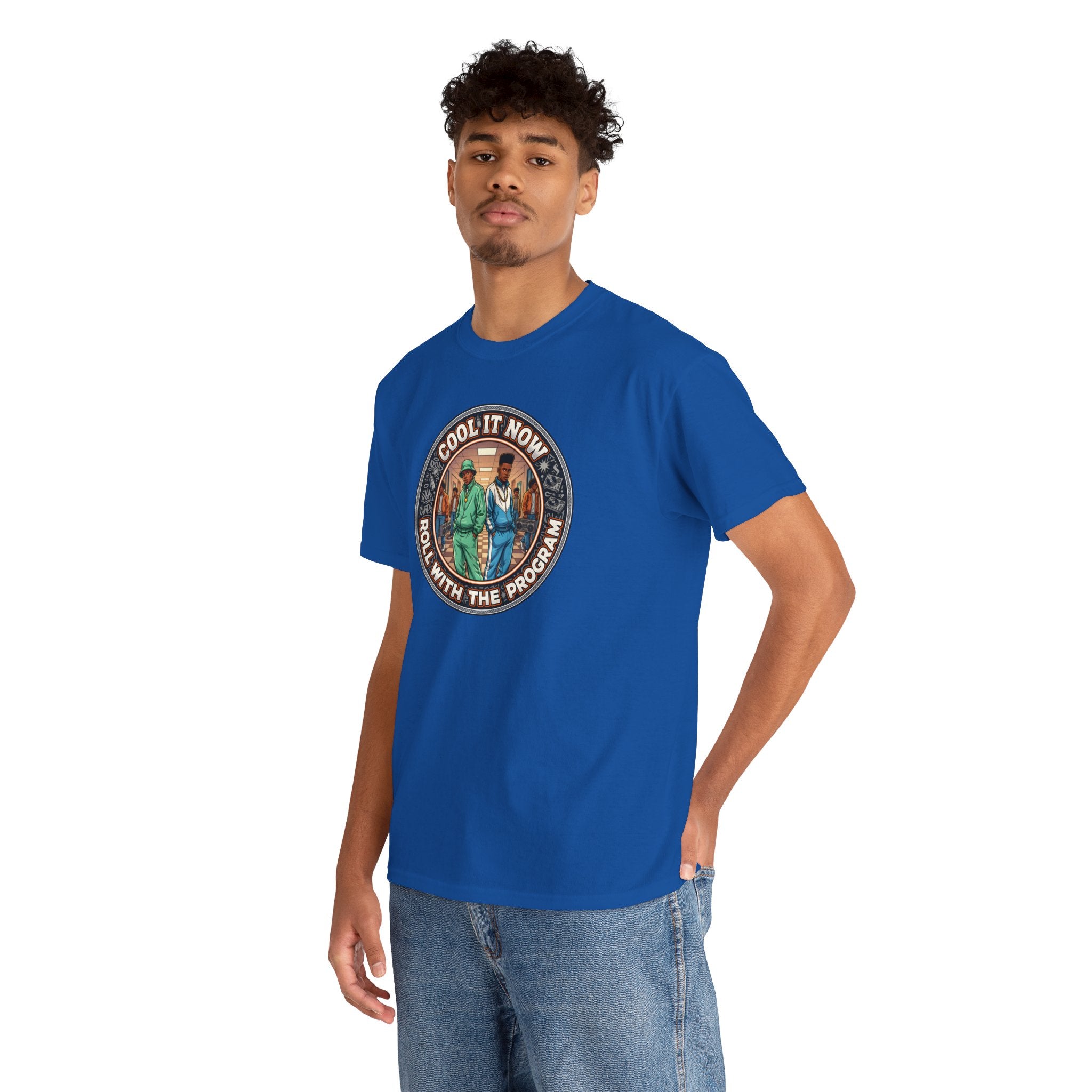 Cool It Now Tee — "Cool It Now Roll With The Program" Vintage Patch Graphic T-Shirt