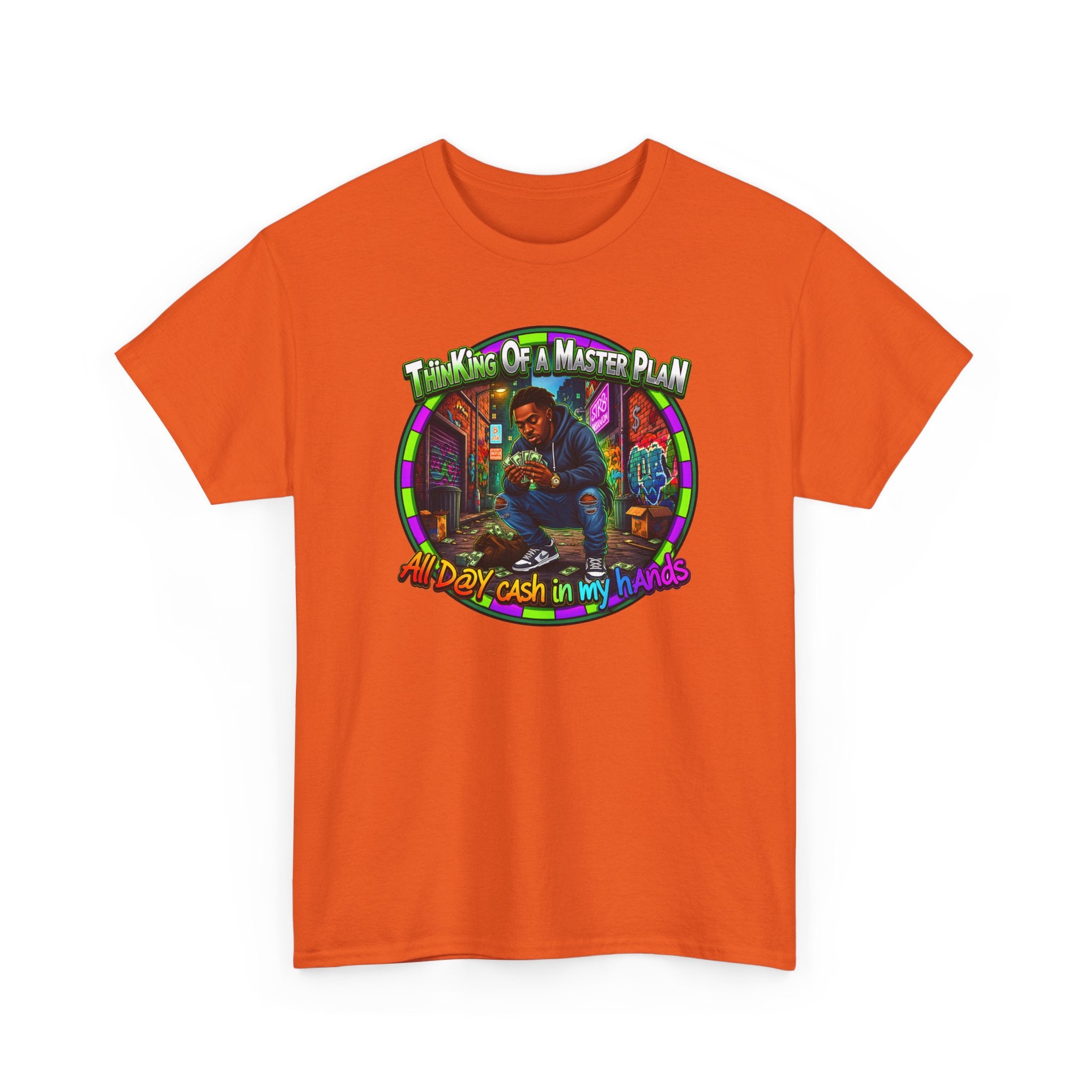 T-Shirt — "Thinking of a Master Plan" Colorful Retro Hip-Hop Graphic Tee