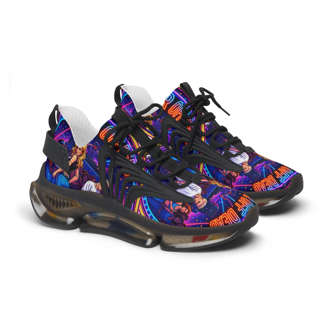 Mesh Sneakers — Retro Neon Graphic Women’s Trainers