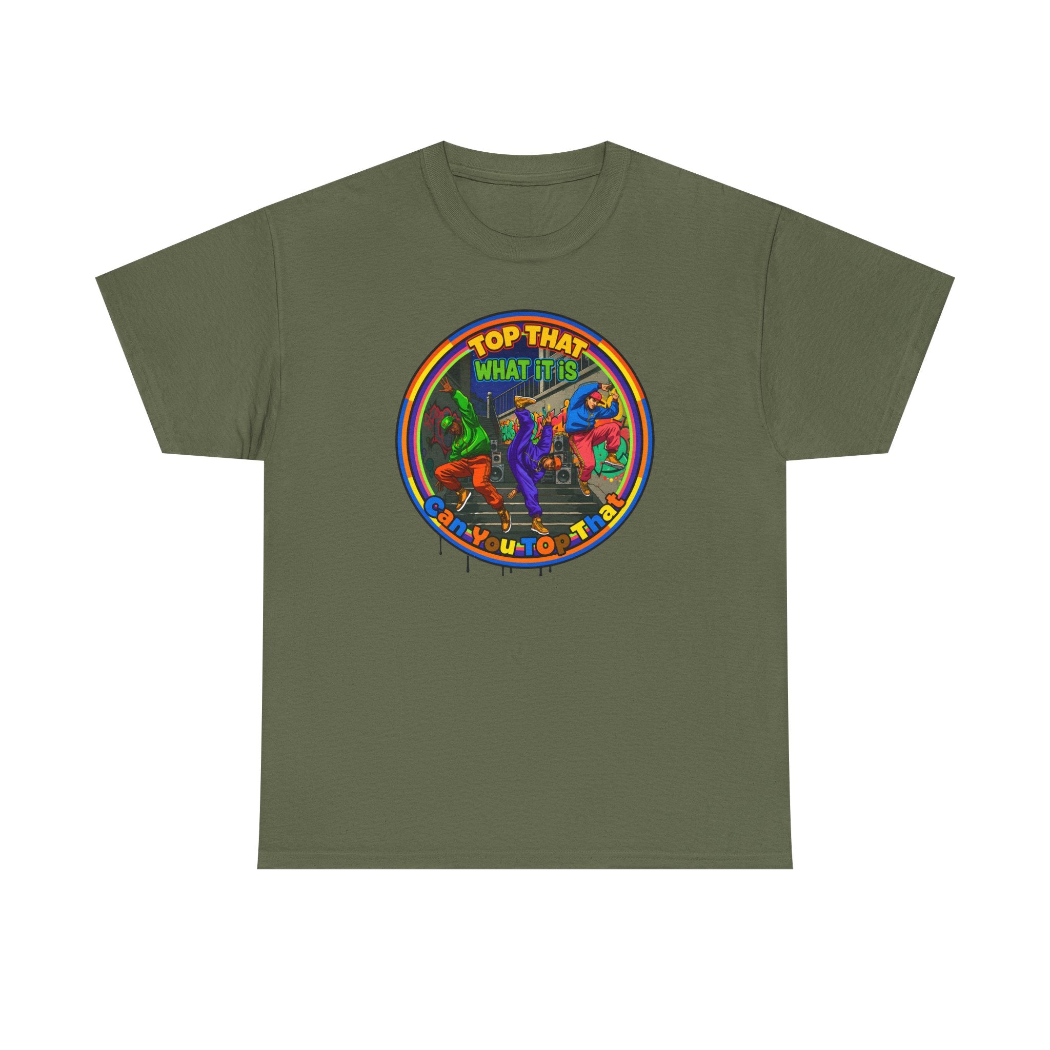 Retro  Tee — "Top That What It Is" Graphic Cotton Shirt