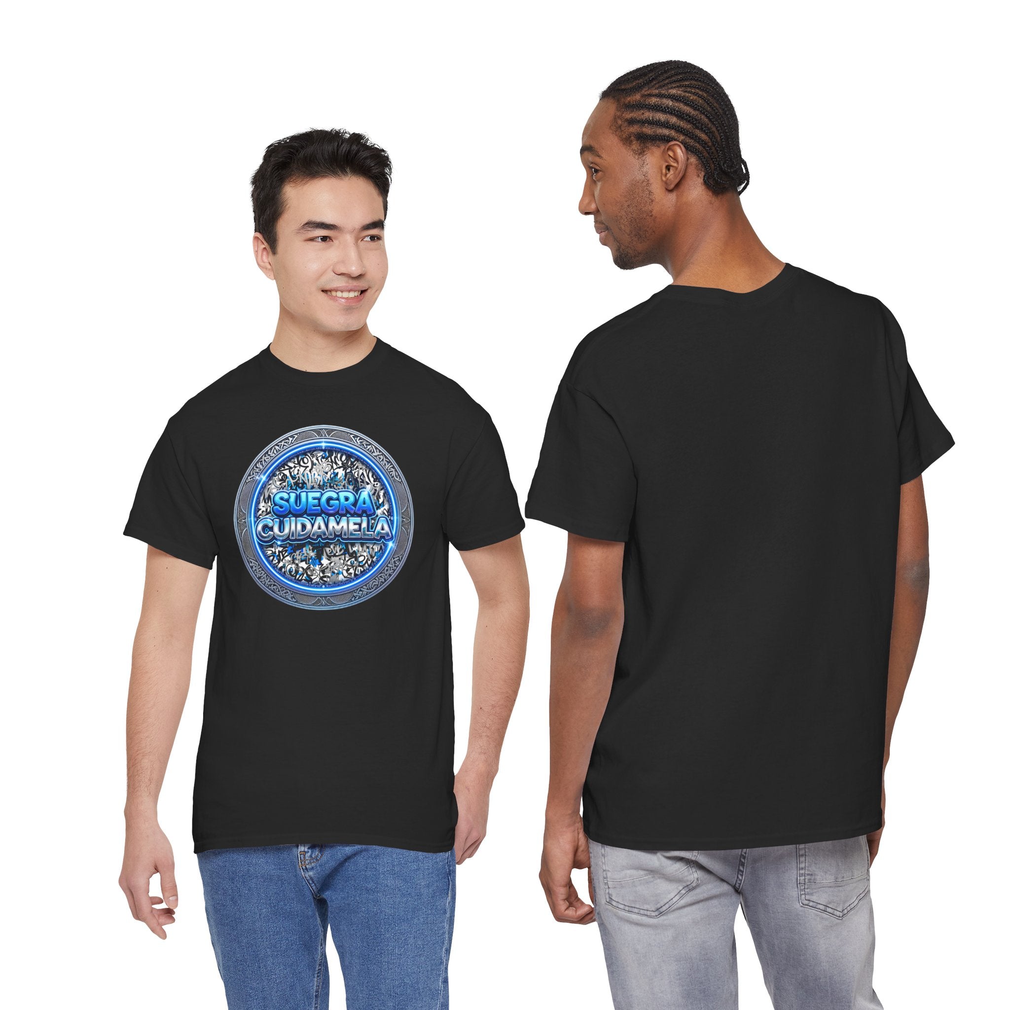 T-Shirt — Suegra Cuídame (Blue Floral Emblem)