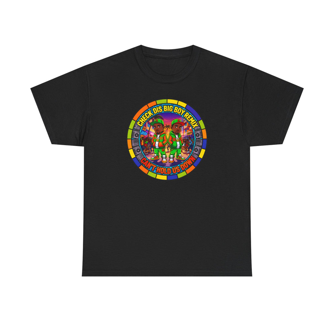 T-Shirt — "Check Dis Big Boy Remix" Colorful Cartoon Grap6hic Tee