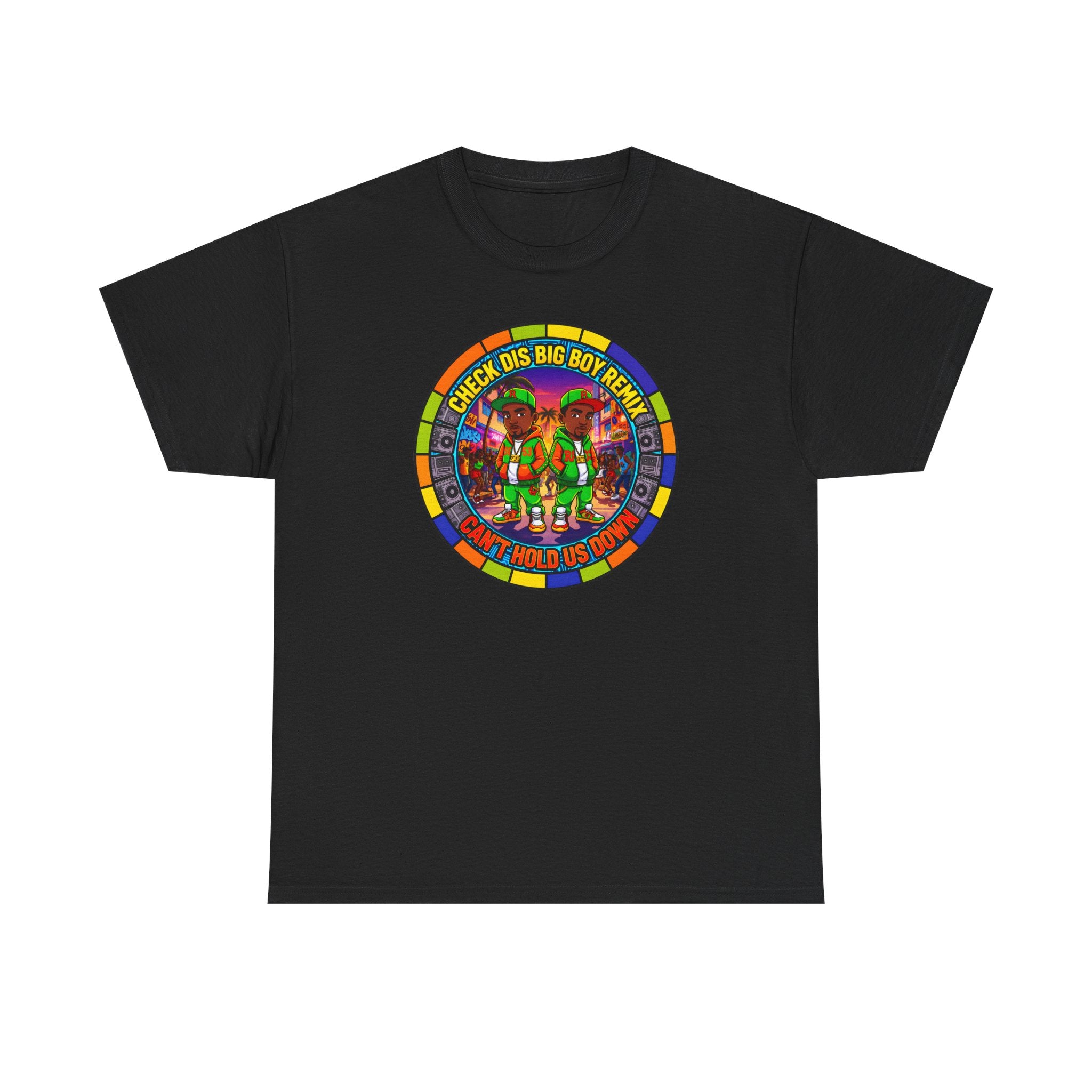T-Shirt — "Check Dis Big Boy Remix" Colorful Cartoon Grap6hic Tee