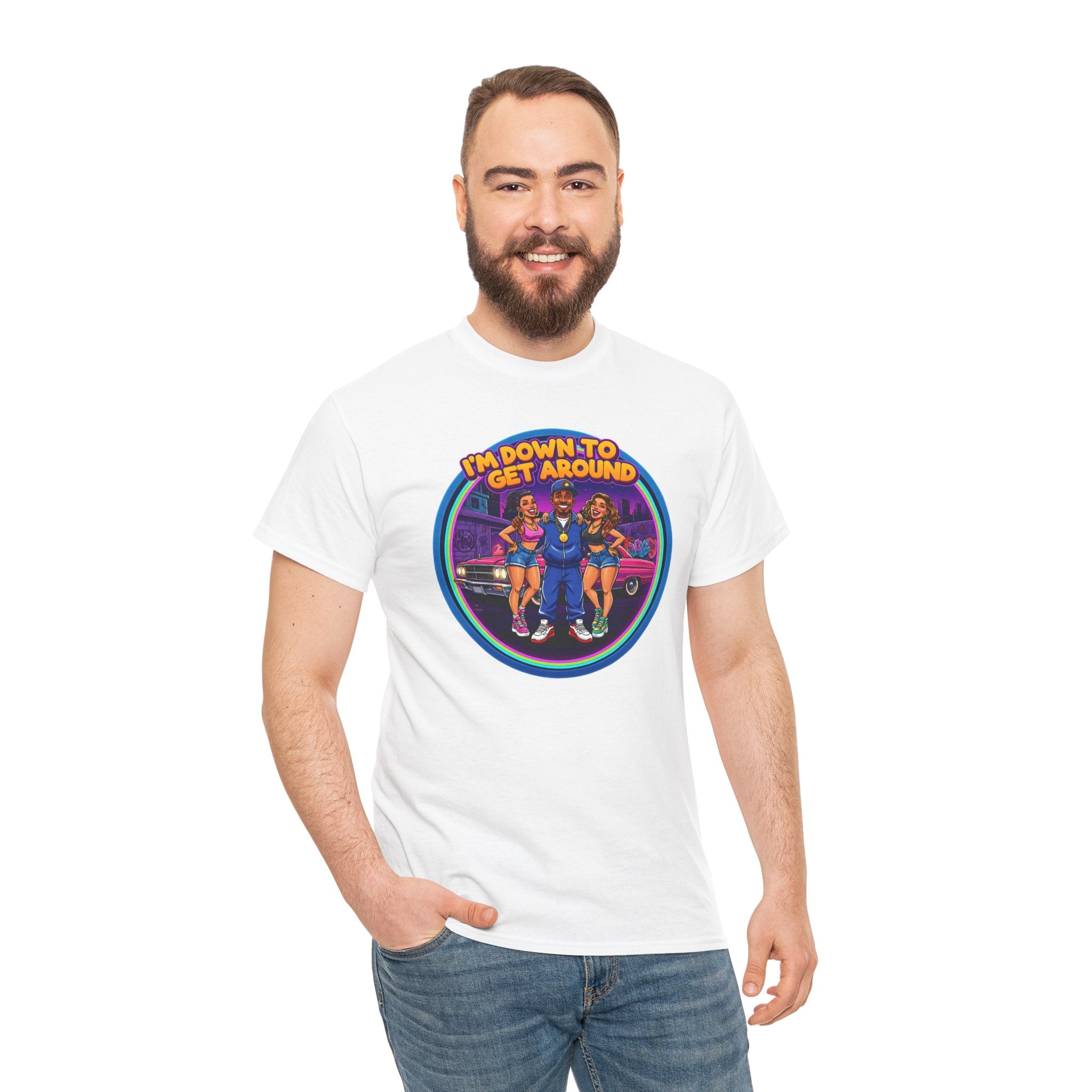 T-Shirt — 'I'm Down to Get Around' Retro Skate Crew Graphic Tee