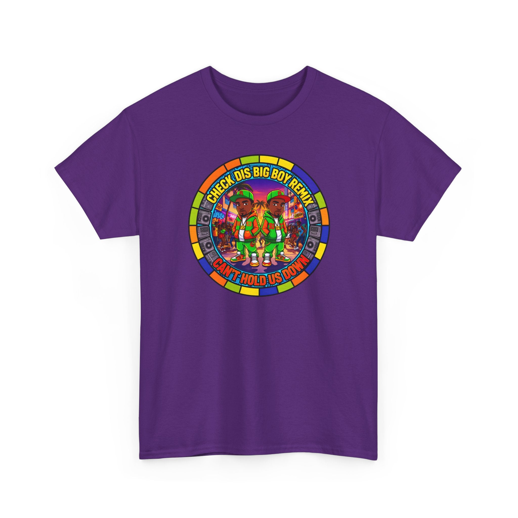 T-Shirt — "Check Dis Big Boy Remix" Colorful Cartoon Grap6hic Tee