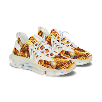 Mesh Sneakers — "Honey Bee Queen" Graphic Women’s Athletic Shoes