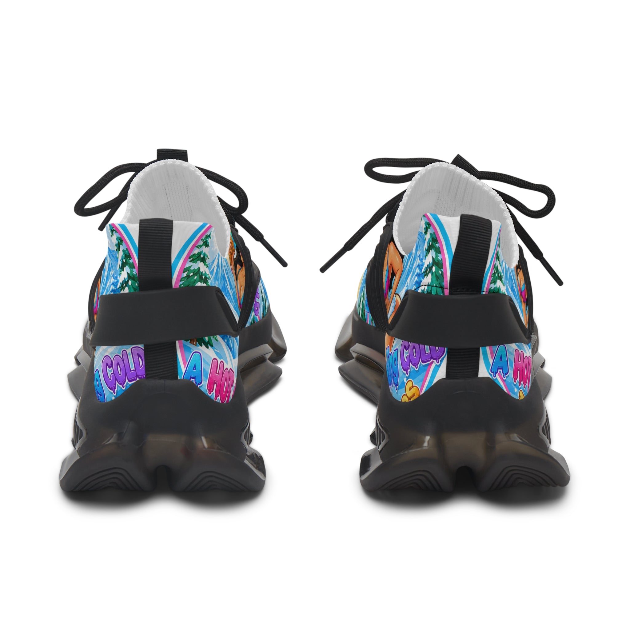 Women's Mesh Sneakers —"Snow Cone Hot Girl "Tropical Beach Babe Graphic Sneakers