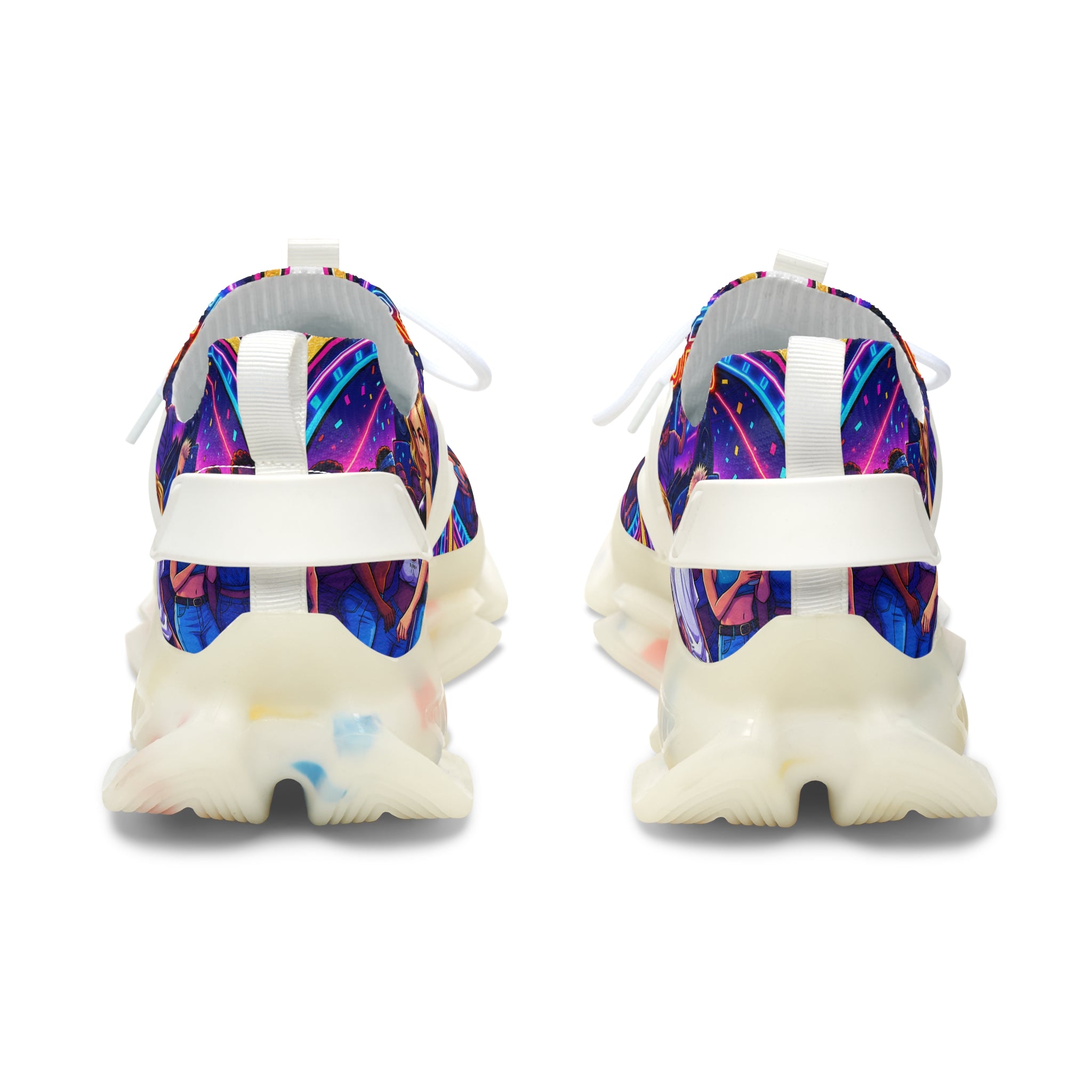 Mesh Sneakers — Retro Neon Graphic Women’s Trainers