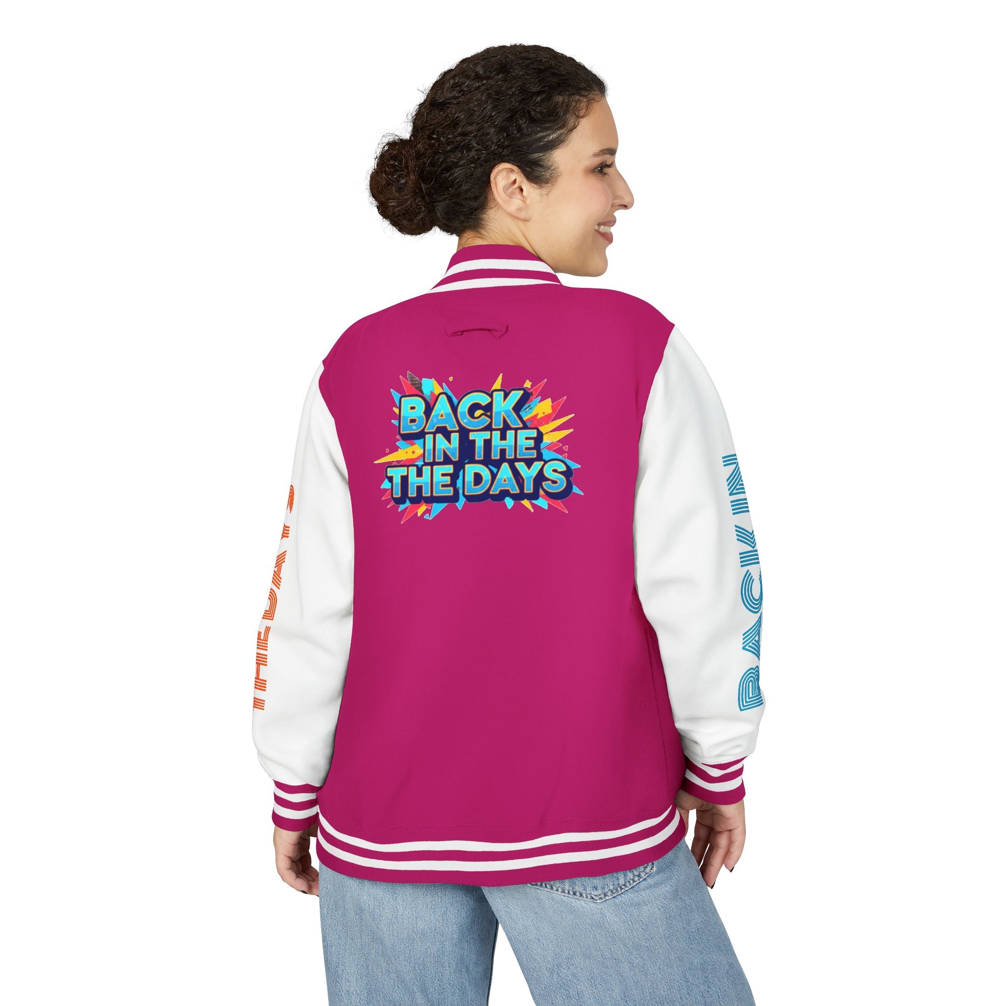 Letterman Jacket — "Back in the Days" Retro Graphic Bomber