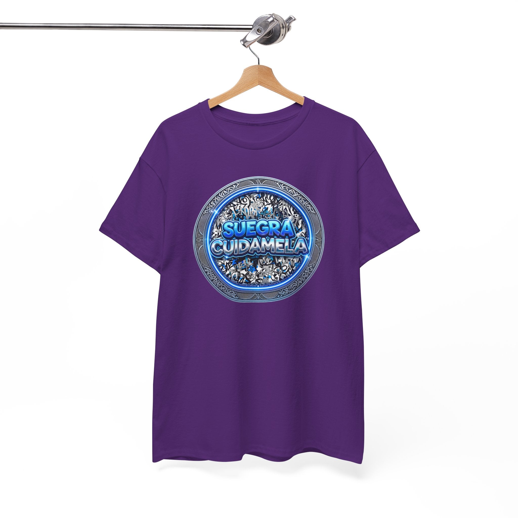 T-Shirt — Suegra Cuídame (Blue Floral Emblem)