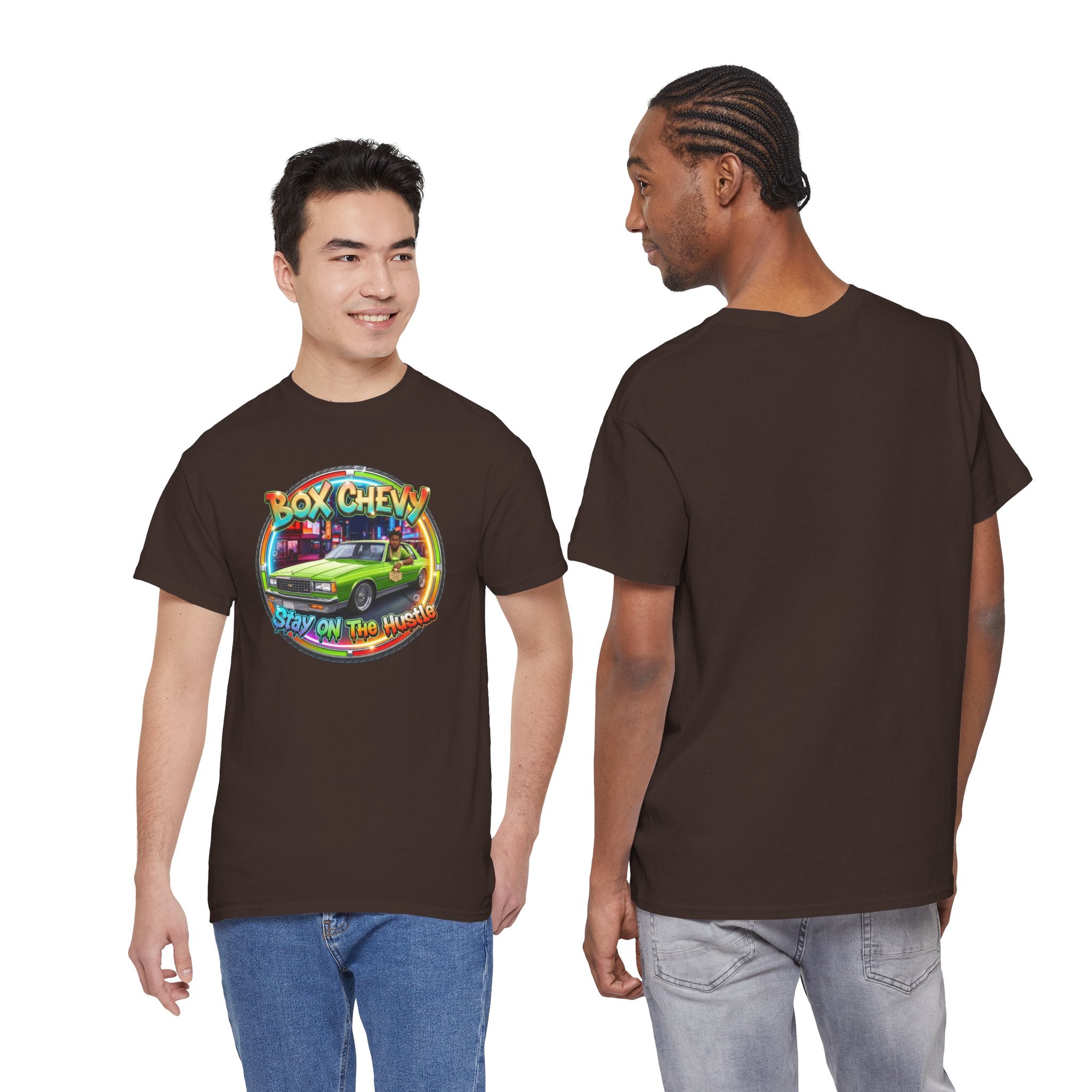 Vintage Chevy Truck Tee — "Box Chevy Stay On The Hustle" Retro Car Graphic Shirt