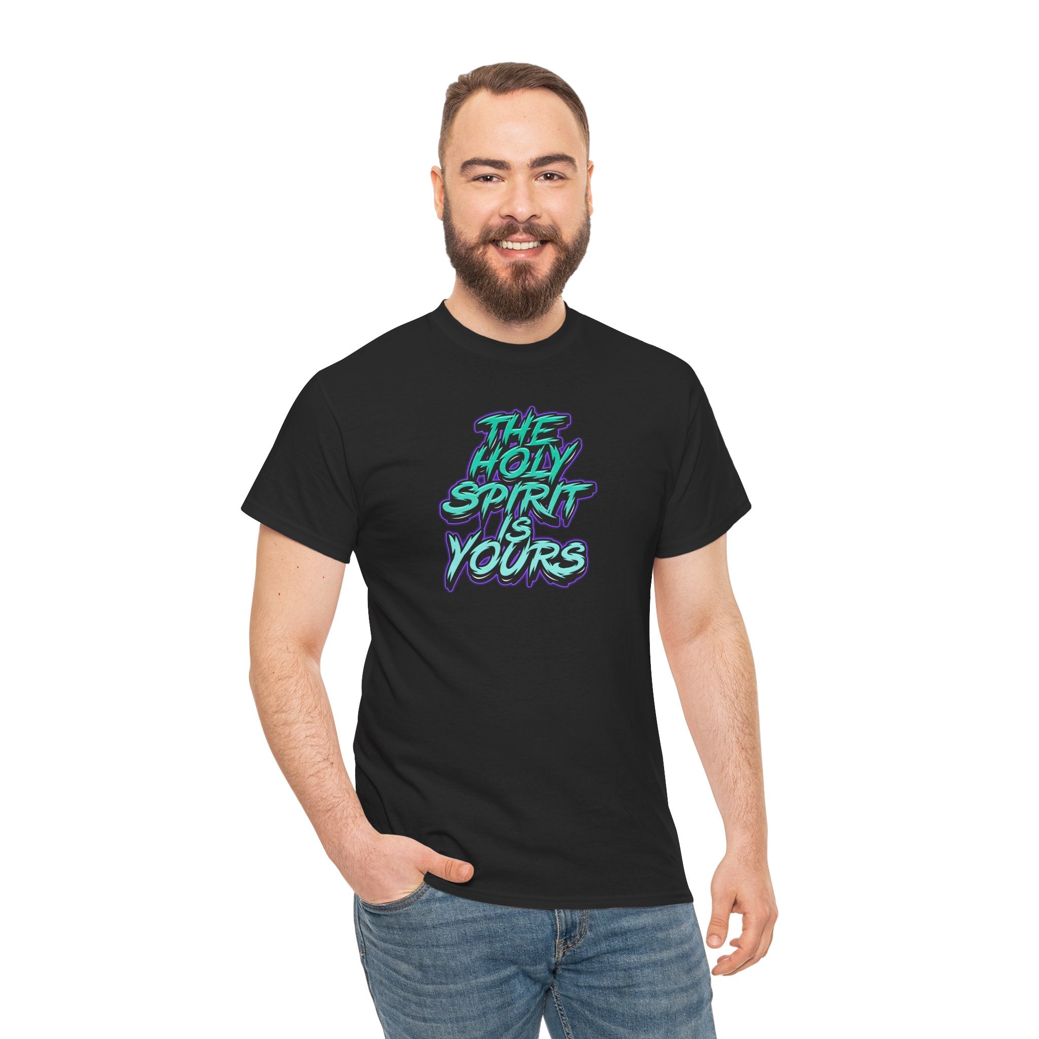 T-Shirt — "The Holy Spirit Yours" Retro Script Faith Tee