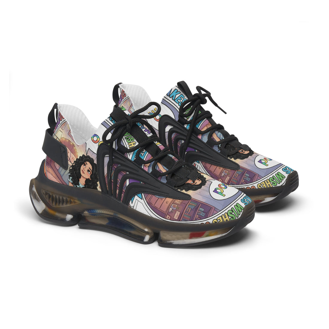 Mesh Sneakers — Inspirational  "Jesus Christ Makes Wishes Come True "Graphic Women’s Athletic Shoes