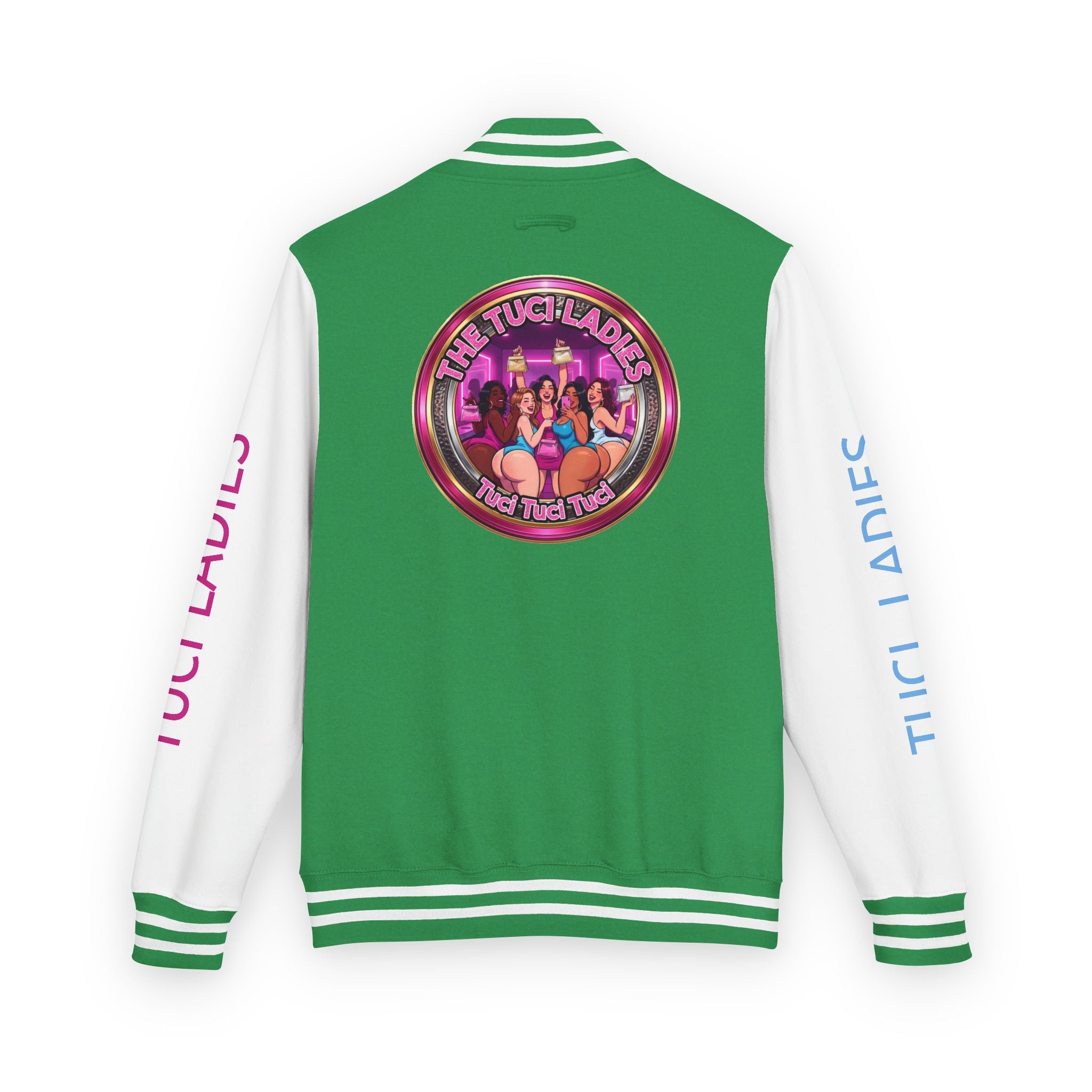 Letterman Jacket — The Tuci Tuci Tuci Ladies Graphic Varsity Jacket