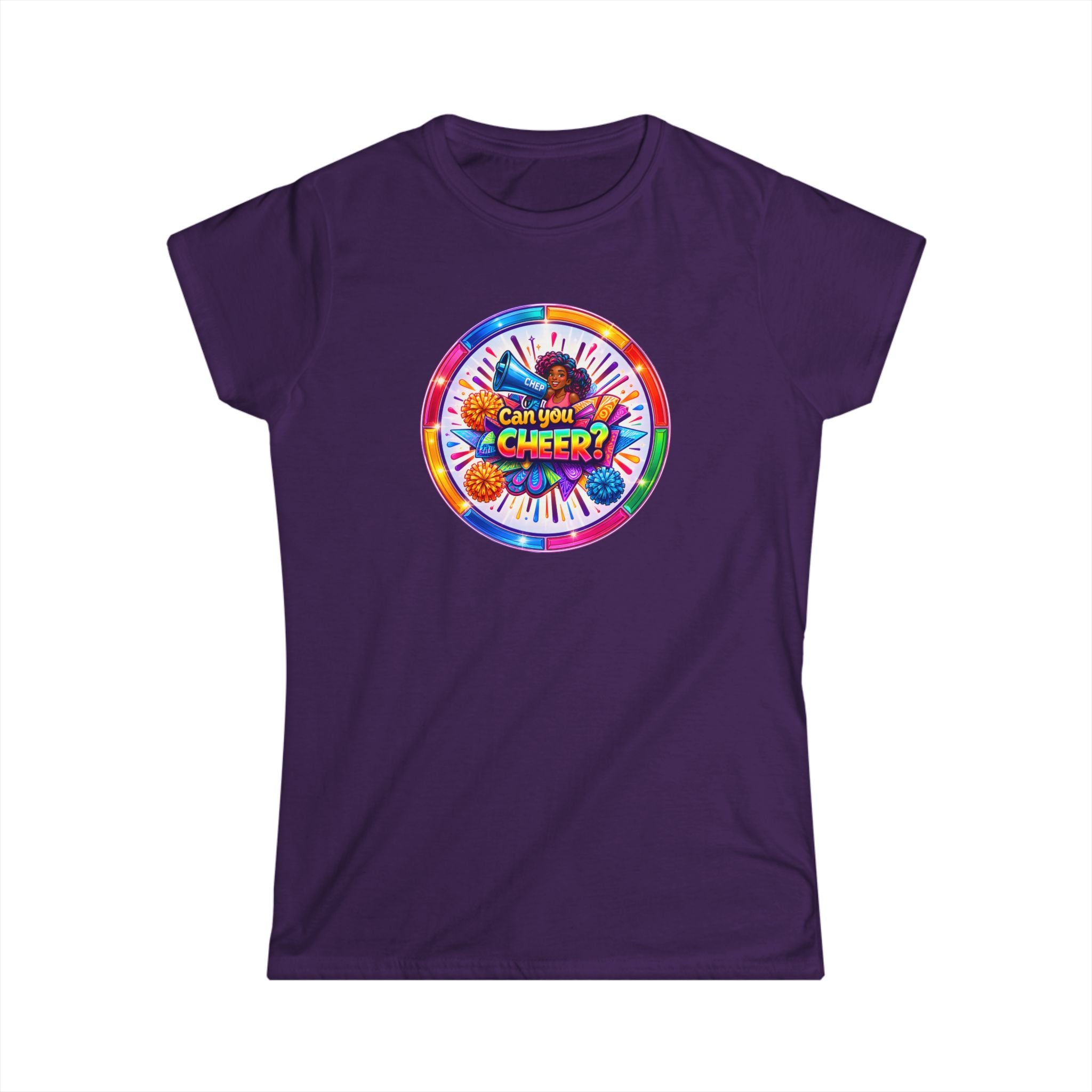 "Can You Cheer: Colorful Candy Wheel Graphic Tee — Women's