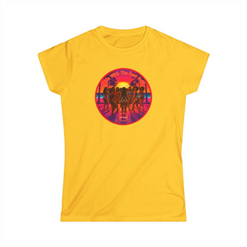Women's Softstyle Tee — '' Slide With The Best Now" Classic White Crewneck T-Shirt