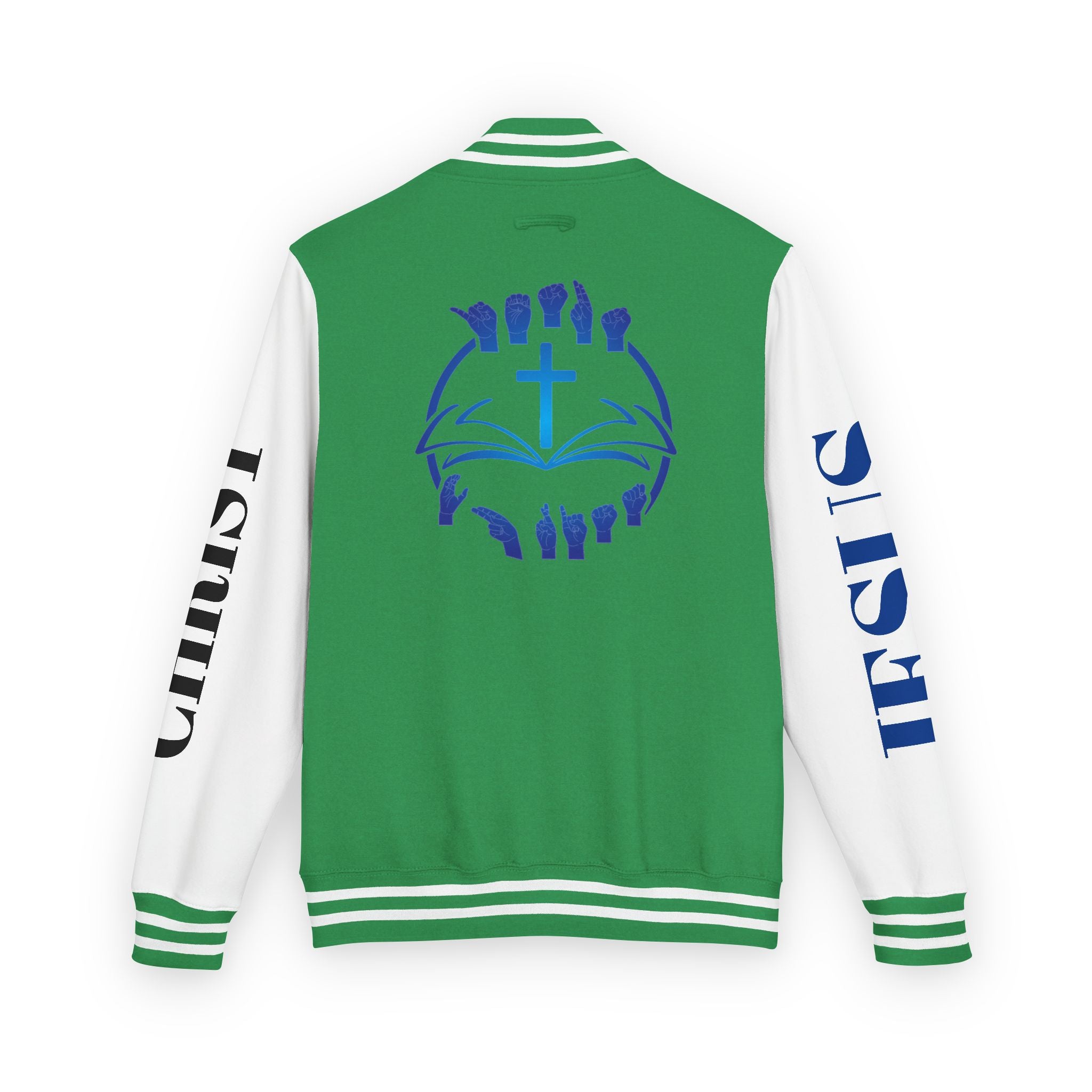 Christian Cross Letterman Jacket — Faith Crewneck Varsity Jacket