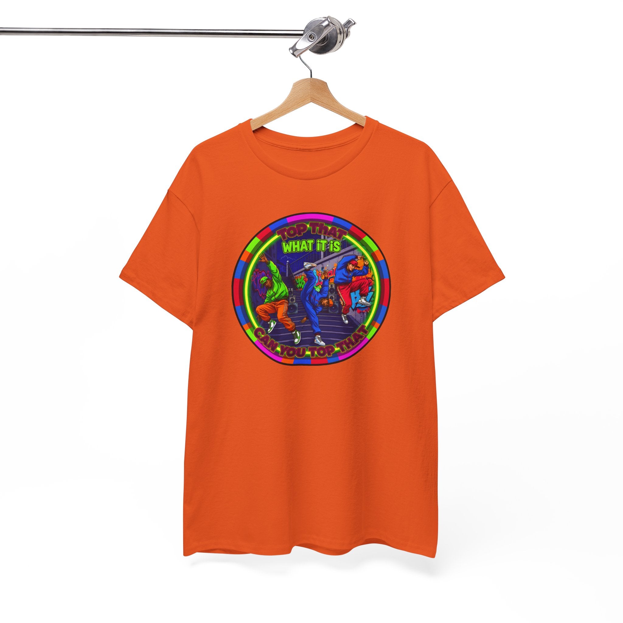 Dance Crew T-Shirt – "Top That What It Is" Retro Neon Graphic Tee