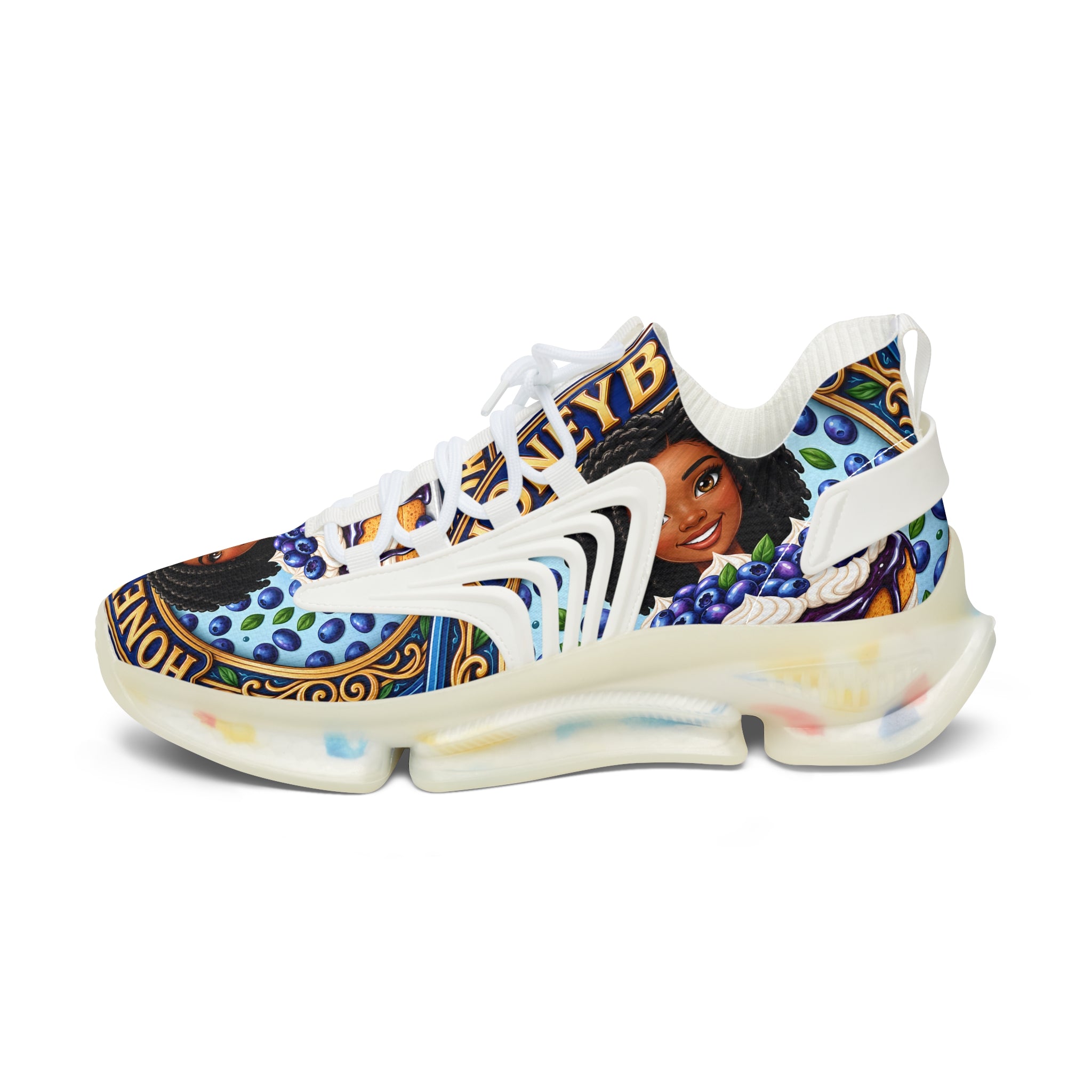 Women's Mesh Sneakers — Custom 'Honeyberry' Graphic Women's Athletic Shoes