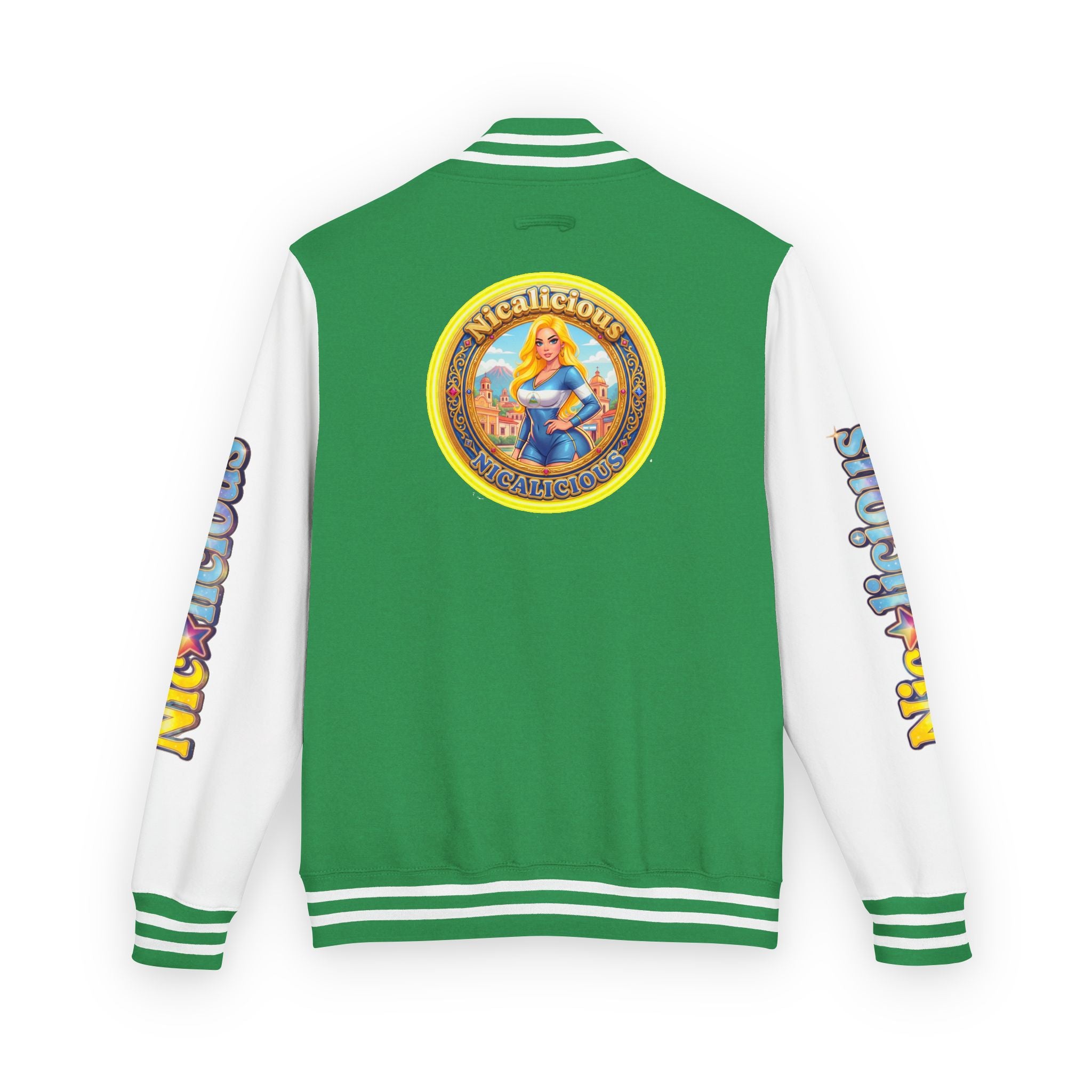 Letterman Jacket — 'Nicalicious' Retro Pinup Logo Varsity Jacket