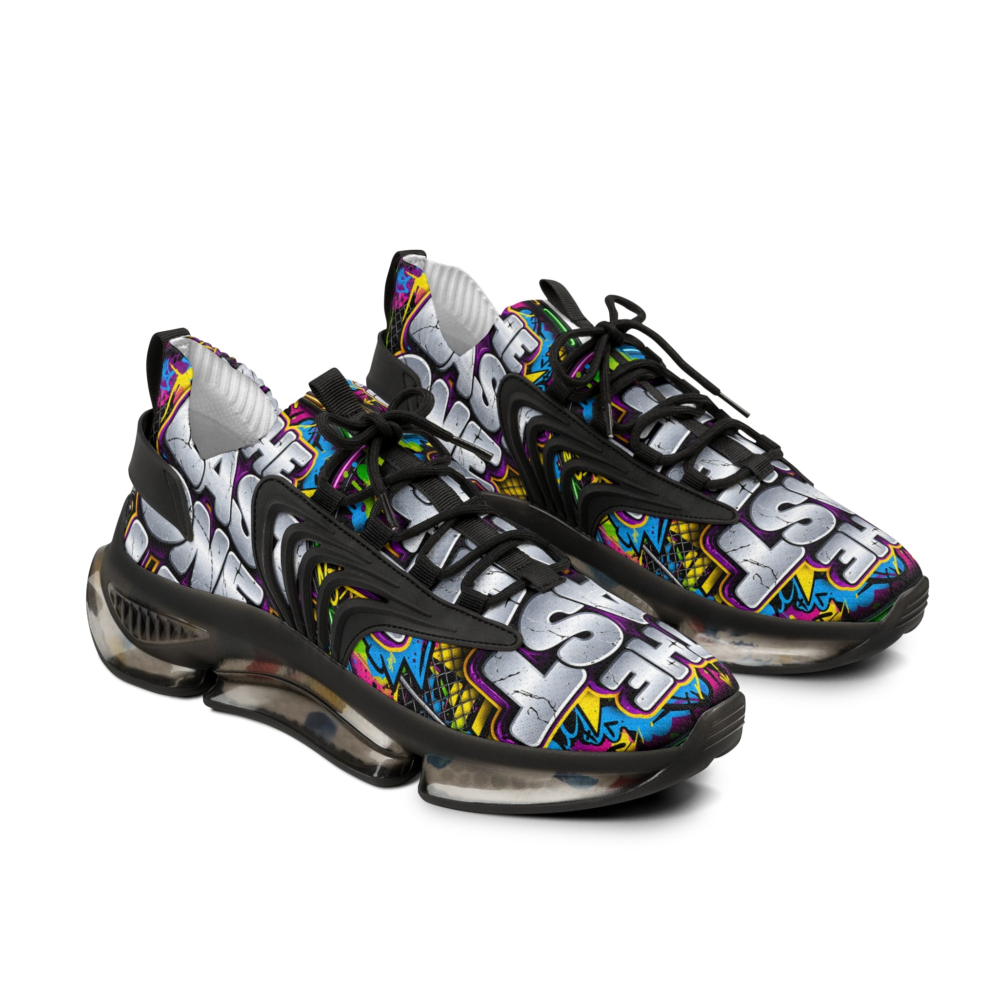 Men's Graffiti 'The Last One Left" Mesh Sneakers — Colorful Streetwear Athletic Shoes
