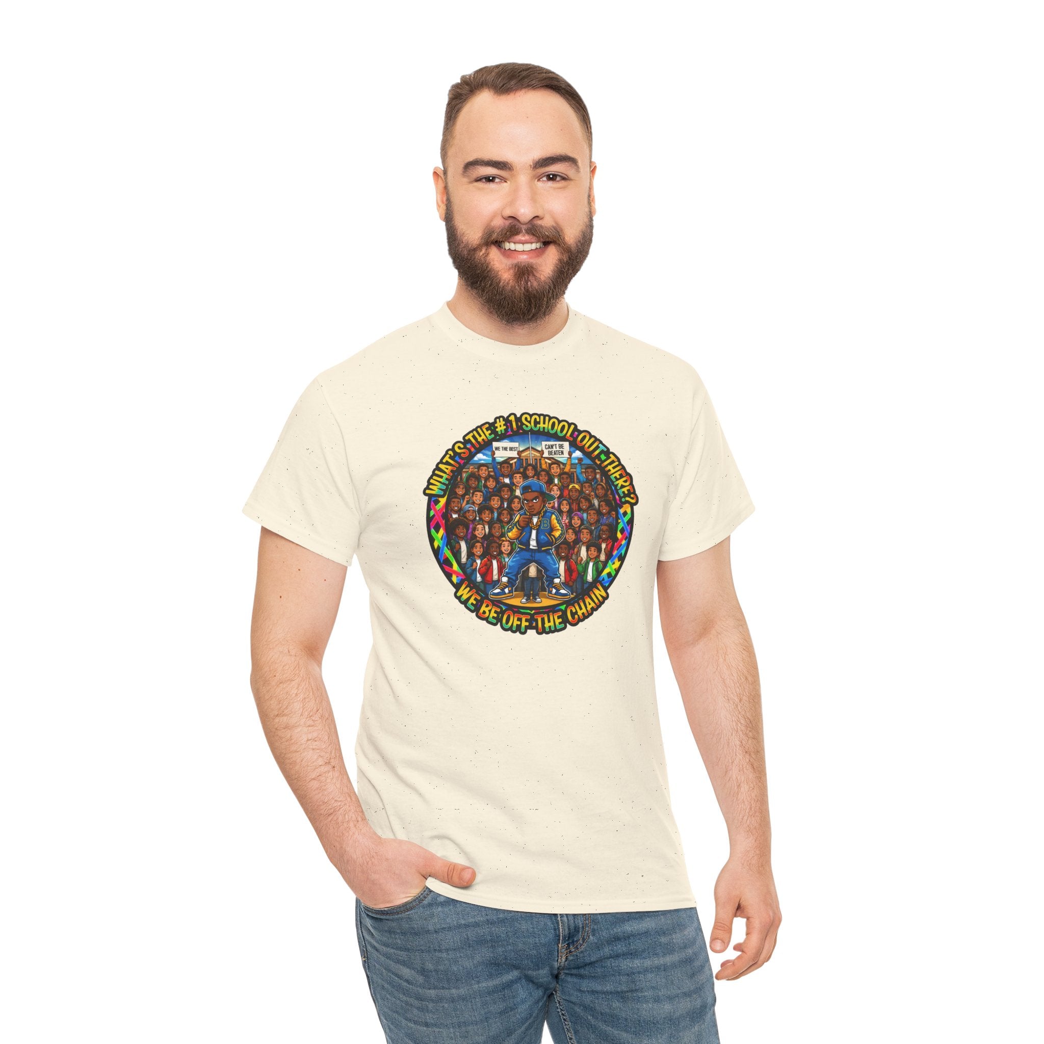 Community Unity Tee — "What's The #1 School Out There" Illustration Shirt