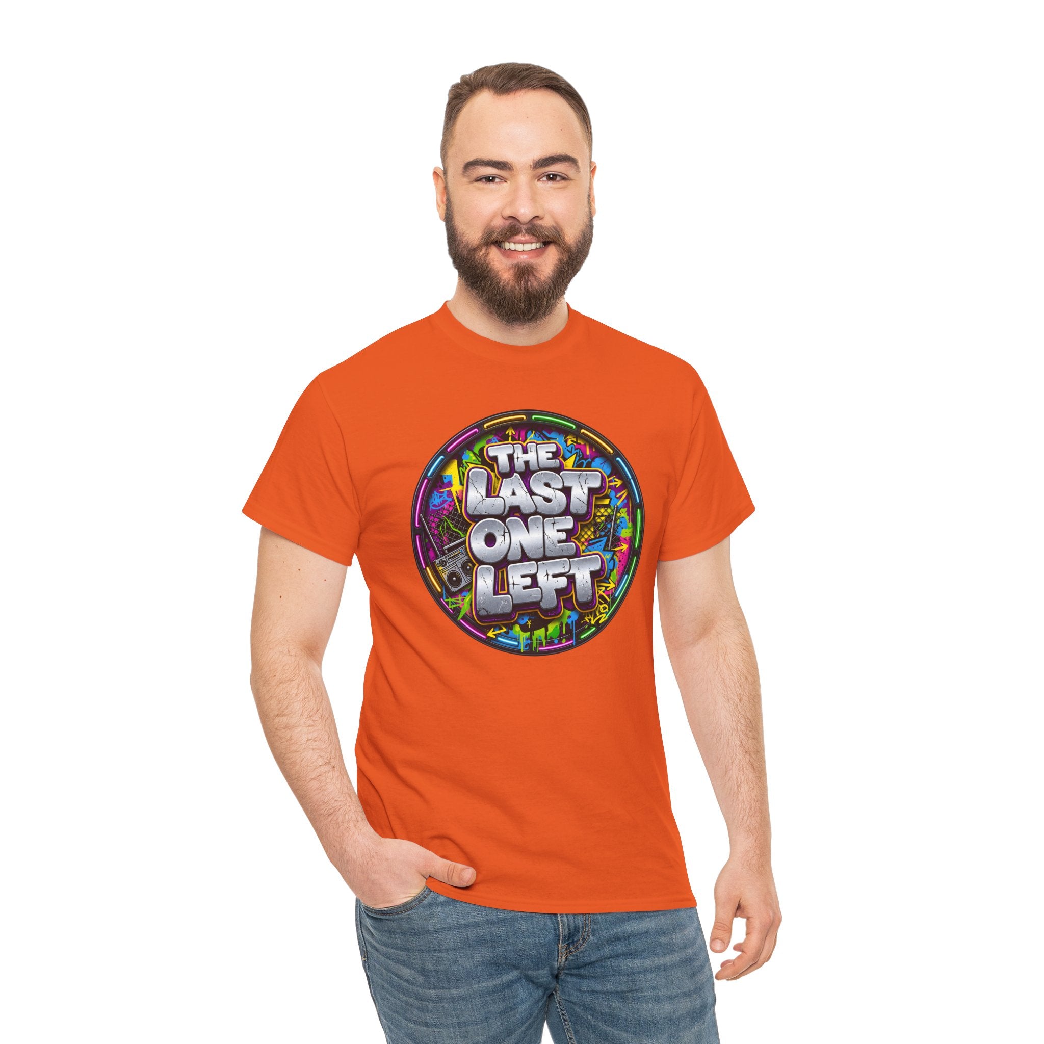 Graphic Tee - "The Last One Left" Colorful Retro Badge