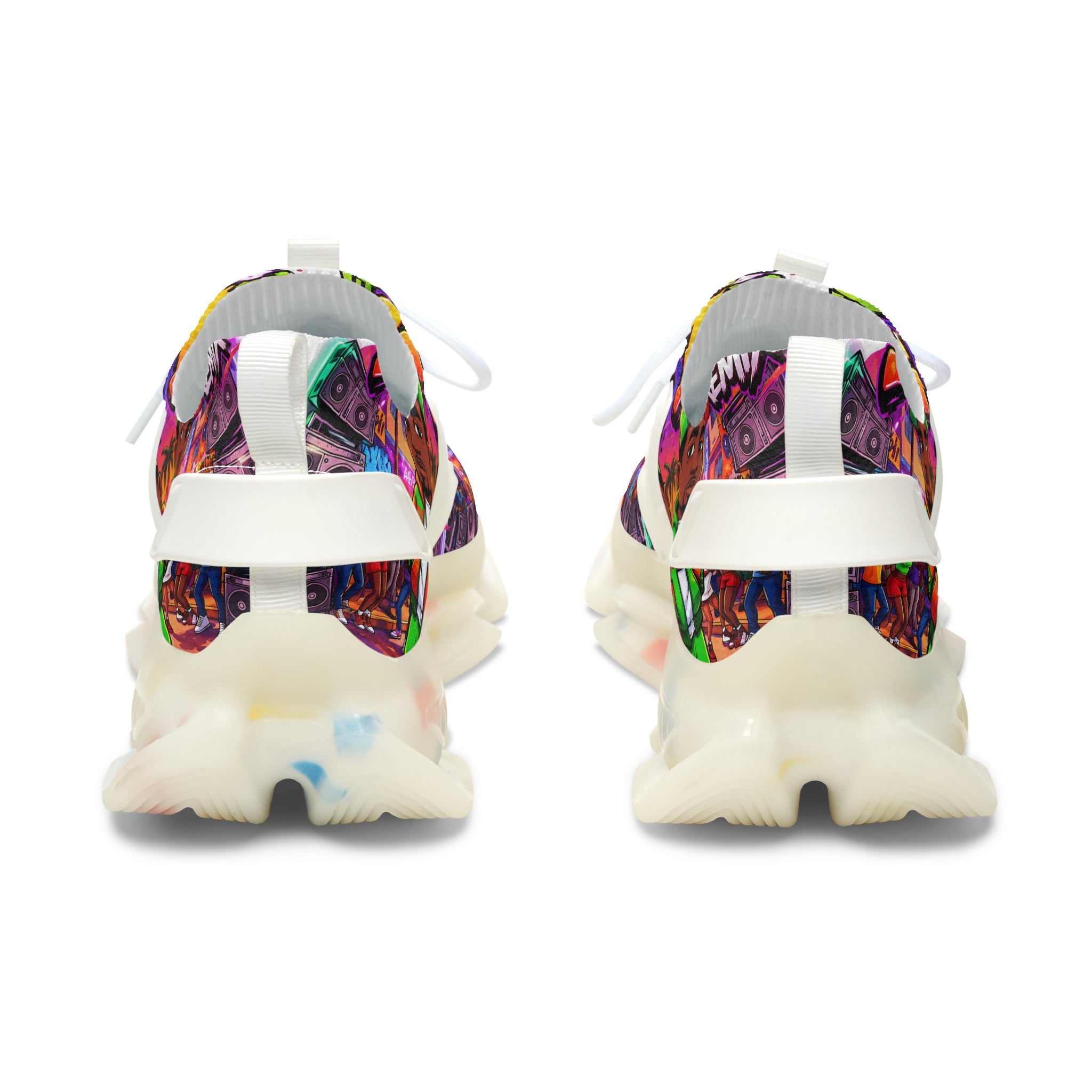 Mesh Sneakers — Colorful Graffiti Pop Art Design