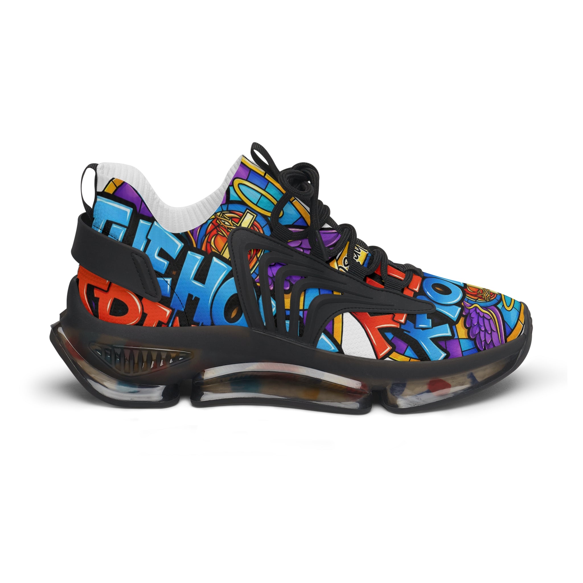 Men's Mesh Sneakers — Colorful Graffiti 'The Holy' Street Style