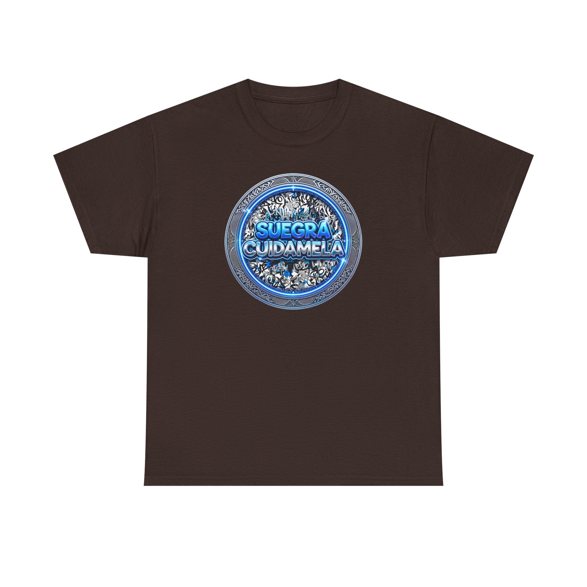 T-Shirt — Suegra Cuídame (Blue Floral Emblem)