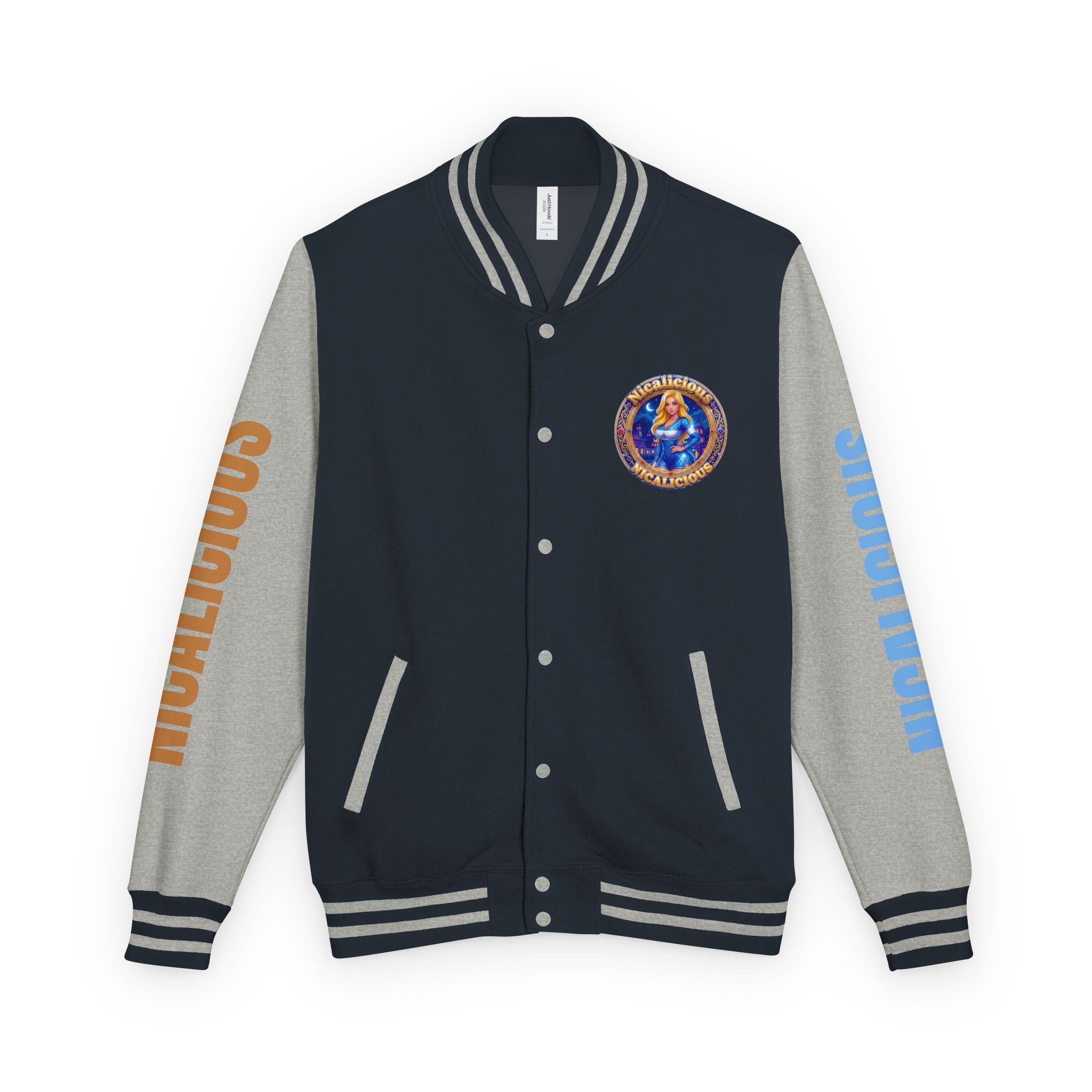 Letterman Jacket — 'Nicalicious' Retro Varsity Jacket with Angel Crest